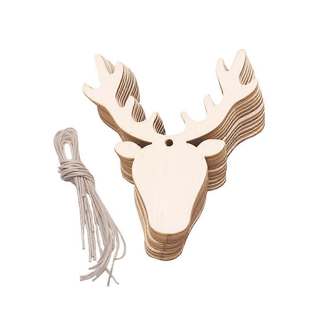 Christmas Tree Ornament, Wooden Deer Head Pendant with Refined Workmanship for DIY