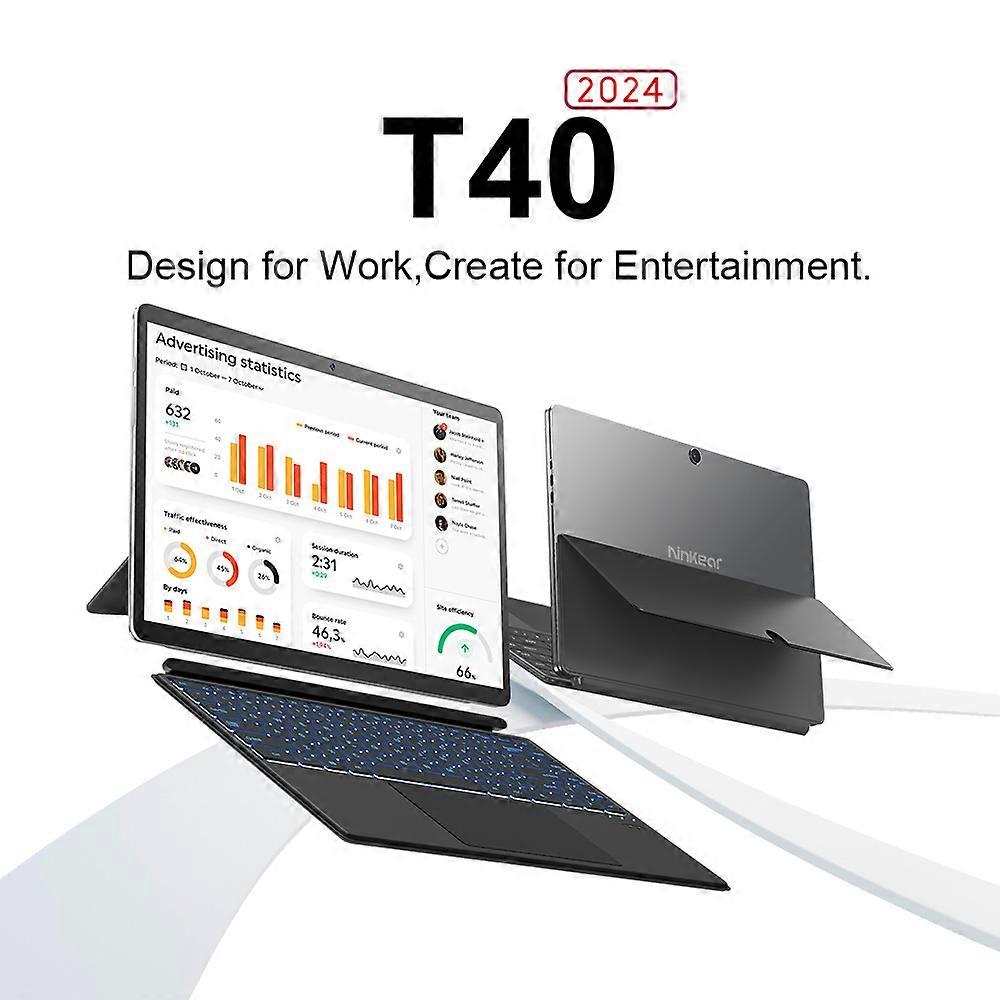 Ninkear T40 Laptop & Tablet 2 Modes Computer 14 Inch 60Hz IPS Screen 1920*1200 16:10 FHD IPS Display 16GB LPDDR5 512GB SSD Windows 11 Laptop with Int
