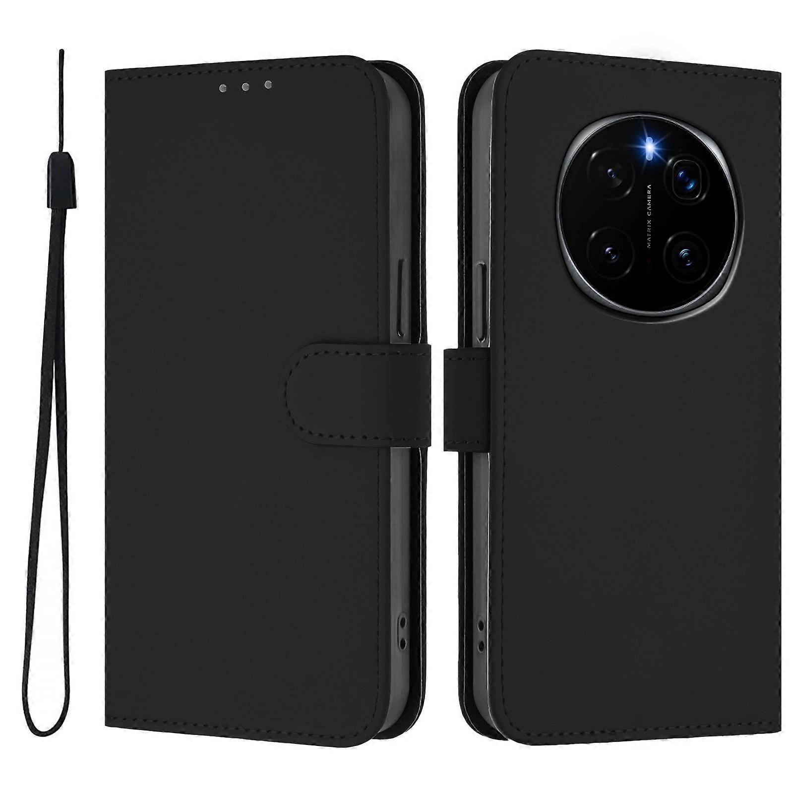 Compatible For Honor Magic7 Pro 5G Case Solid Color Wallet Leather Phone Cover with Strap