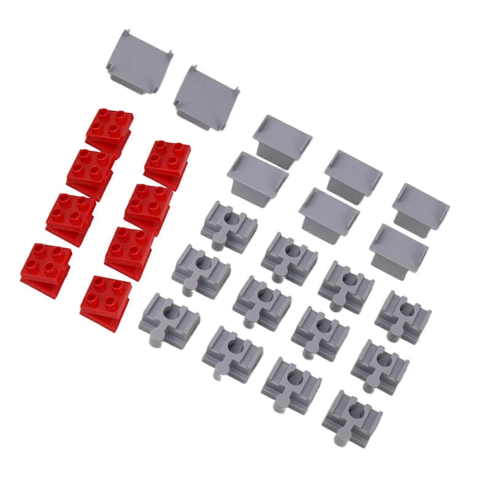 28Pcs Interactive Wooden Train Track Accessory Set for Building Connections and Connectors