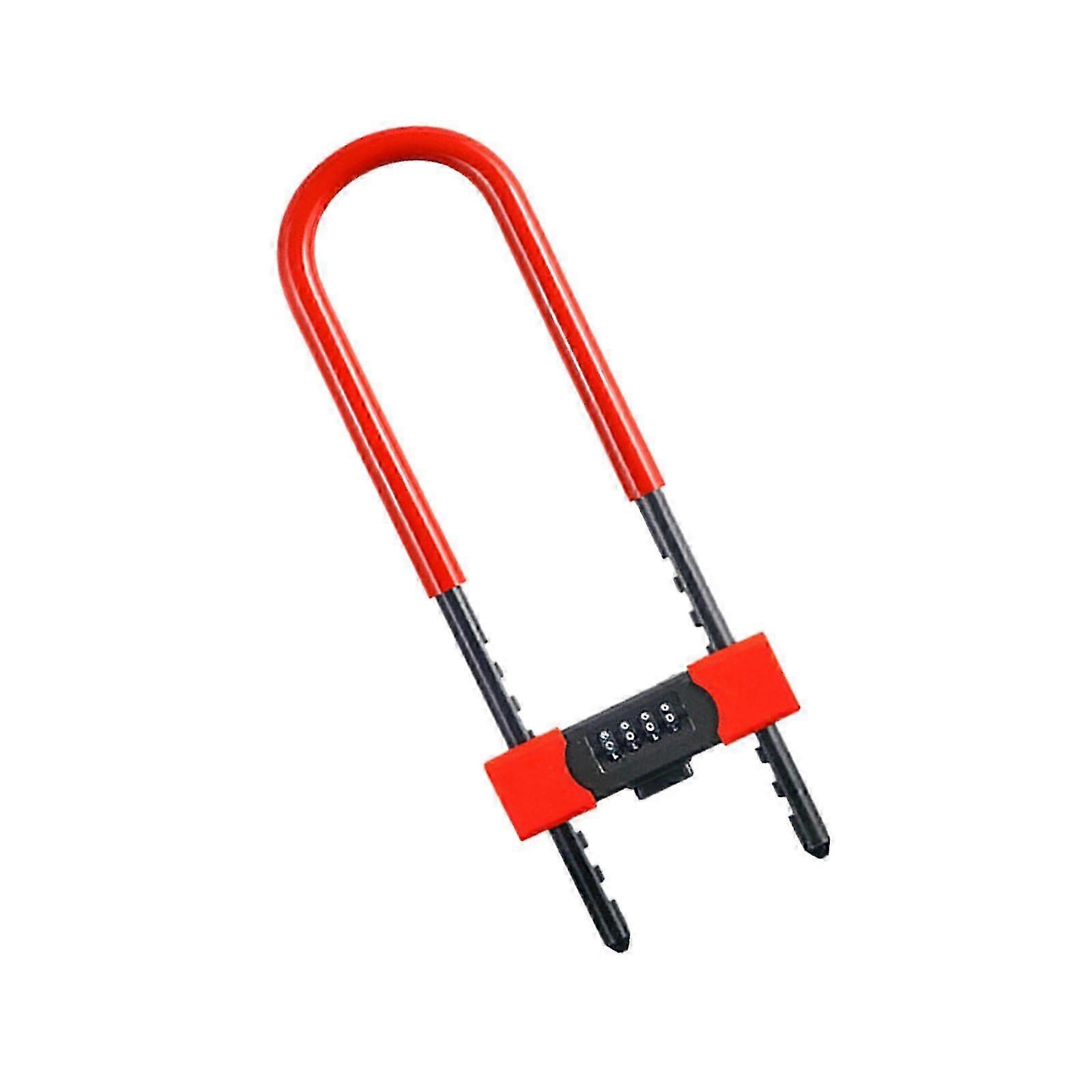 Multipurpose Security U Lock for Doors and School Gates in Red Color - Ideal for Various Uses