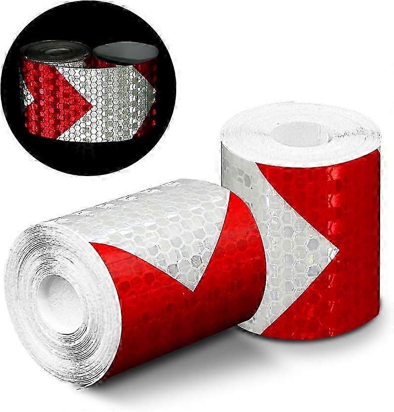 Arrow-Shaped Reflective Tape, 3m*50mm Prismatic Waterproof Safety Warning Tape Roll, Safety Adhesive Tape Set (2 Pieces)�����ڶ�����;