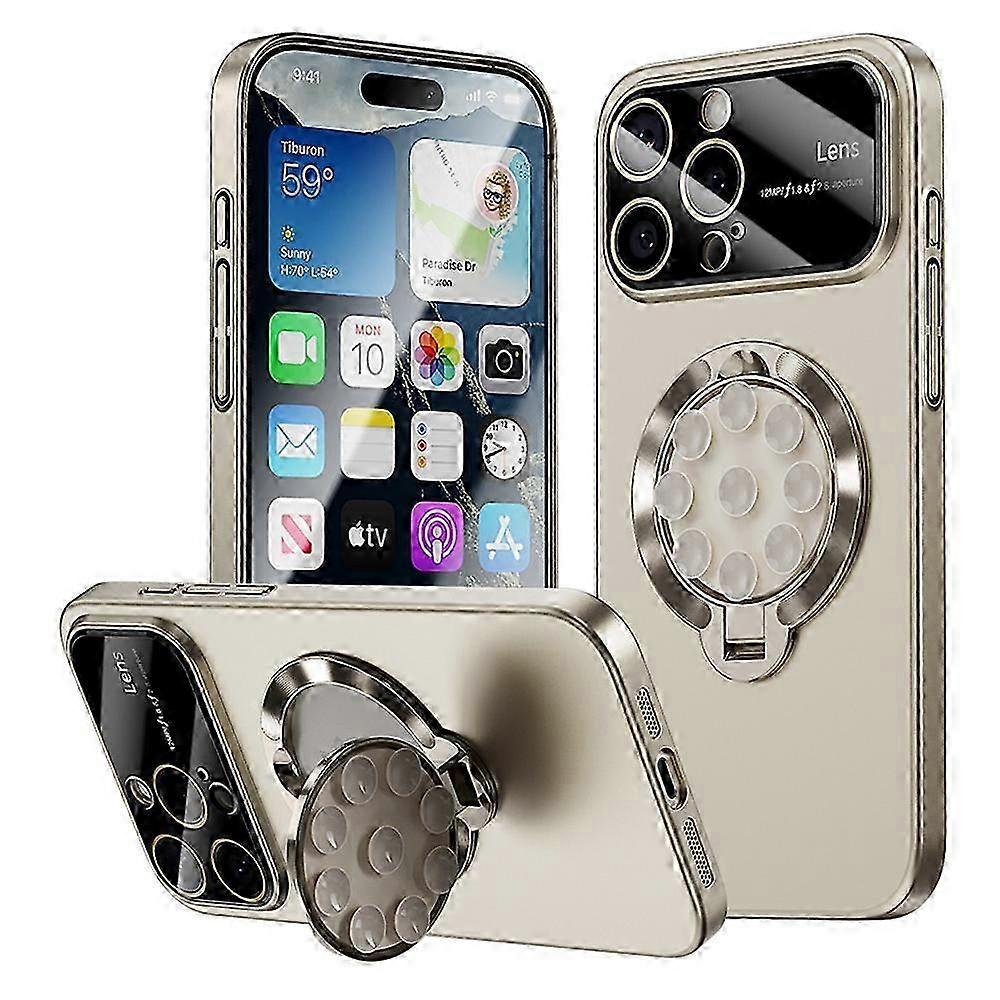 Case for Compatible with MagSafe Suction Cup Kickstand PC Phone Cover - Titanium
