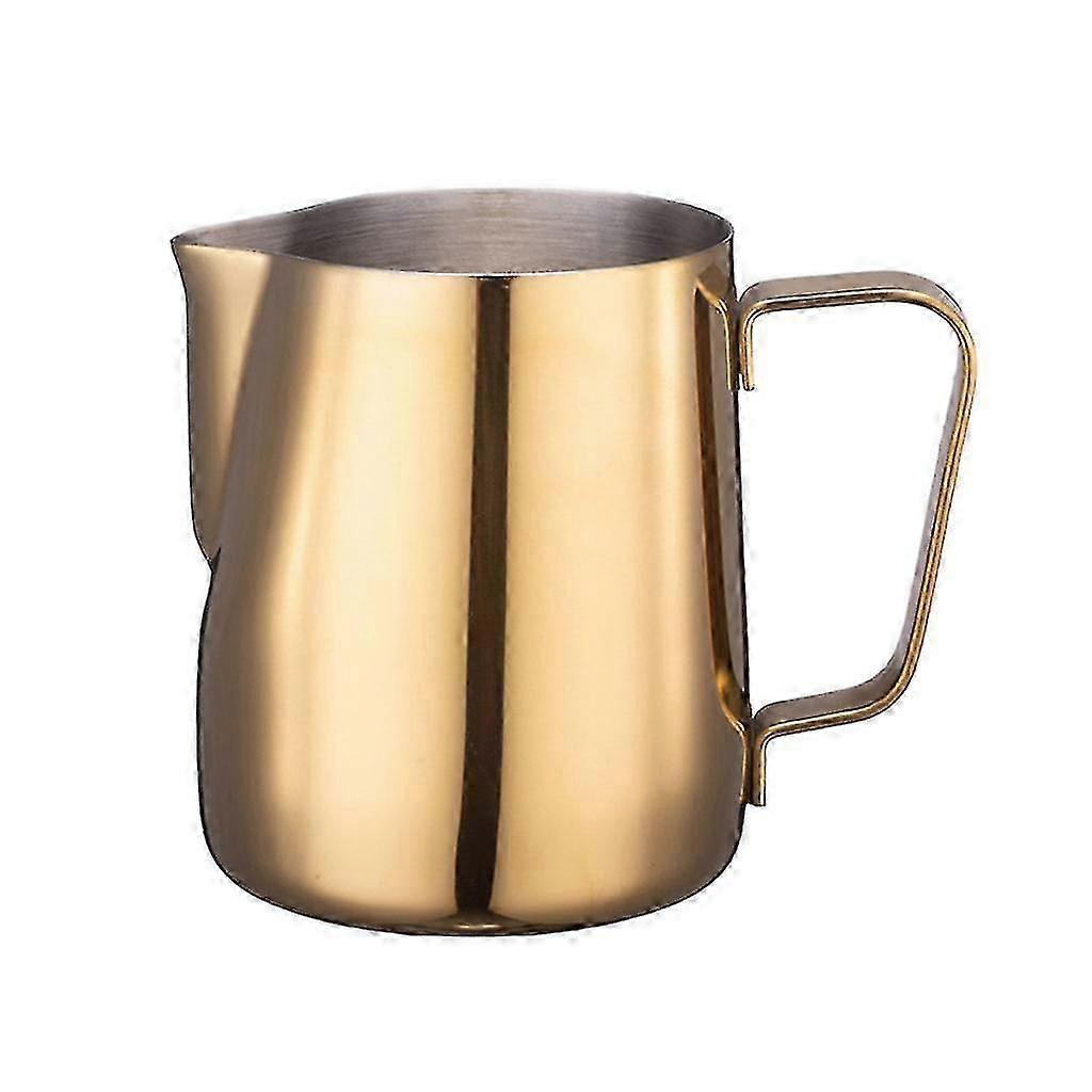 Stainless Steel Milk Frothing Jug for Coffee Use, Golden Color Milk Frothing Pitcher Suitable for Various Brands, fg2025031700480