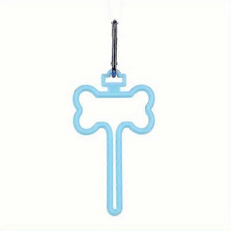 1pcハンズフリー犬用うんちバッグホルダークリップリード用-ブルーボーンシェイプ