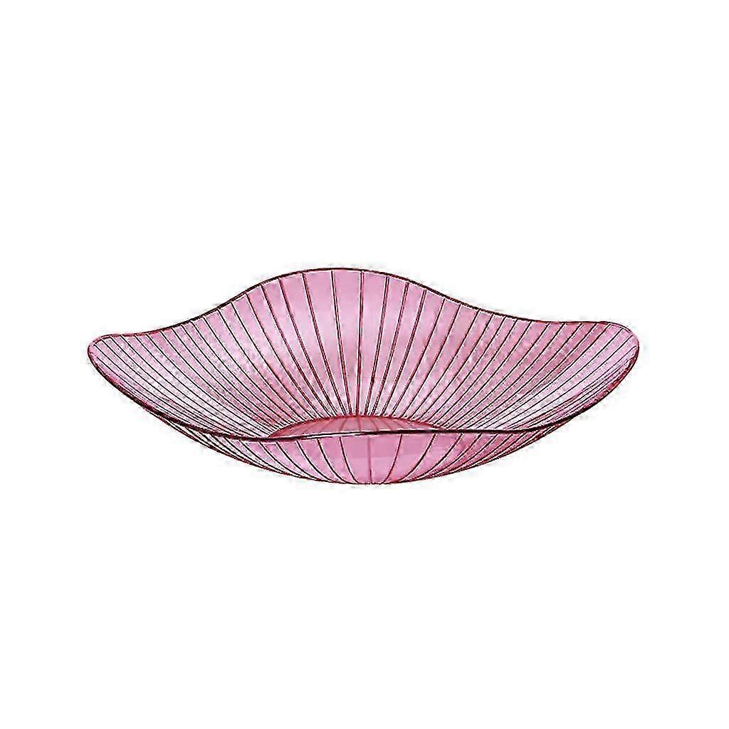 幾何学的な透明なピンクのフルーツボウル、スナックキャンディー収納用