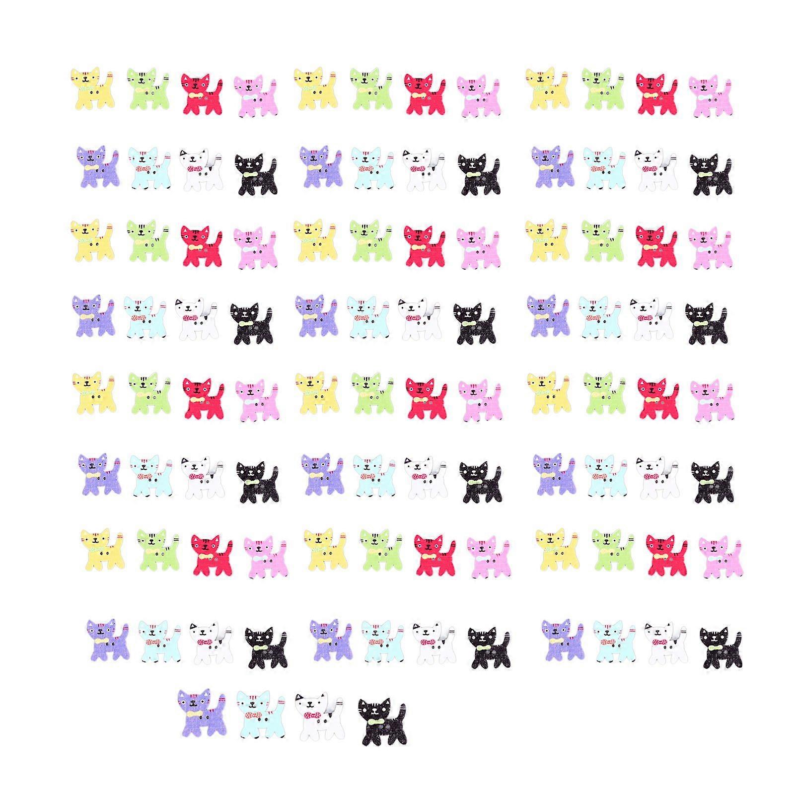 2025 Latest Model  100pcs Sewing Buttons Lovely Style Cat Shape DIY Making