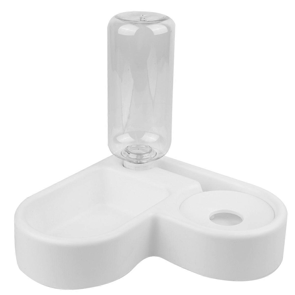 Corner Shape Pet Feeder Bowls Home Use 500ml White PP Material Automatic Water Dispenser Anti-Slip 1Pcs