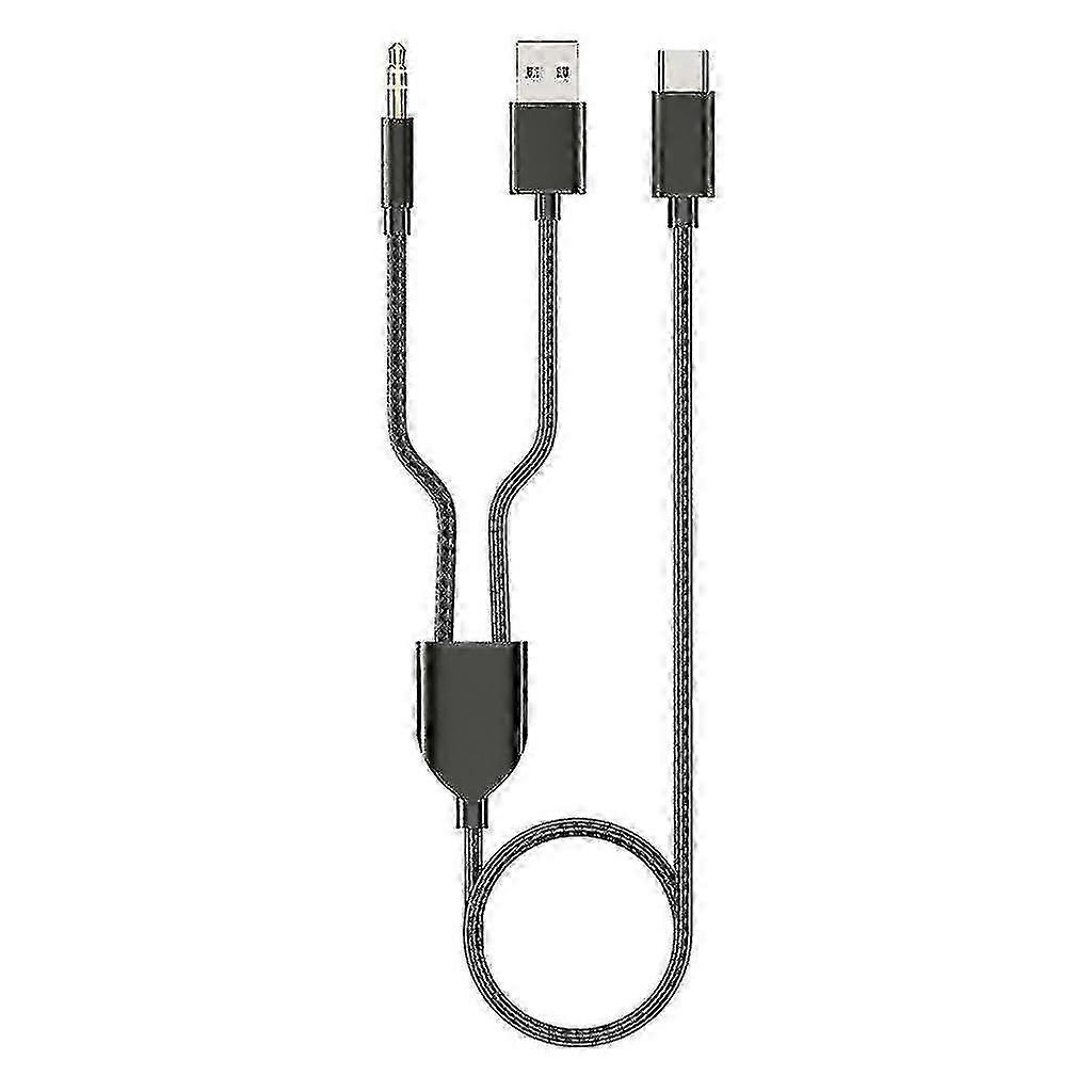 1 Split 2 Tip C To Usb A 3.5mm Cablu Auxiliar Sunet Hifi Stereo Pentru Difuzoare Auto -JA