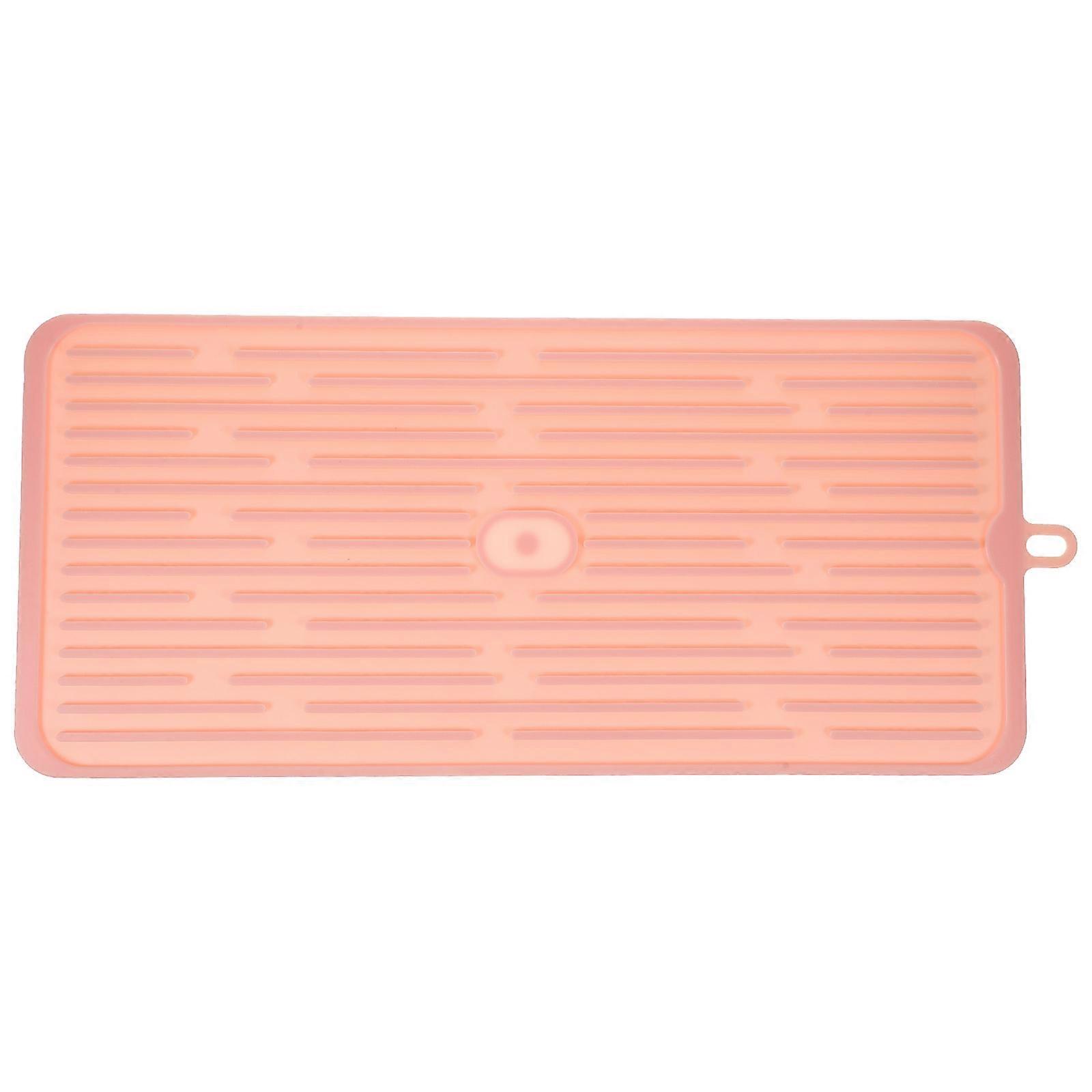Cat Feeding Mats Pet Placemat Non-Slip Travel Pink 44.00X20.00X0.50CM Prevent Overflow 1Set
