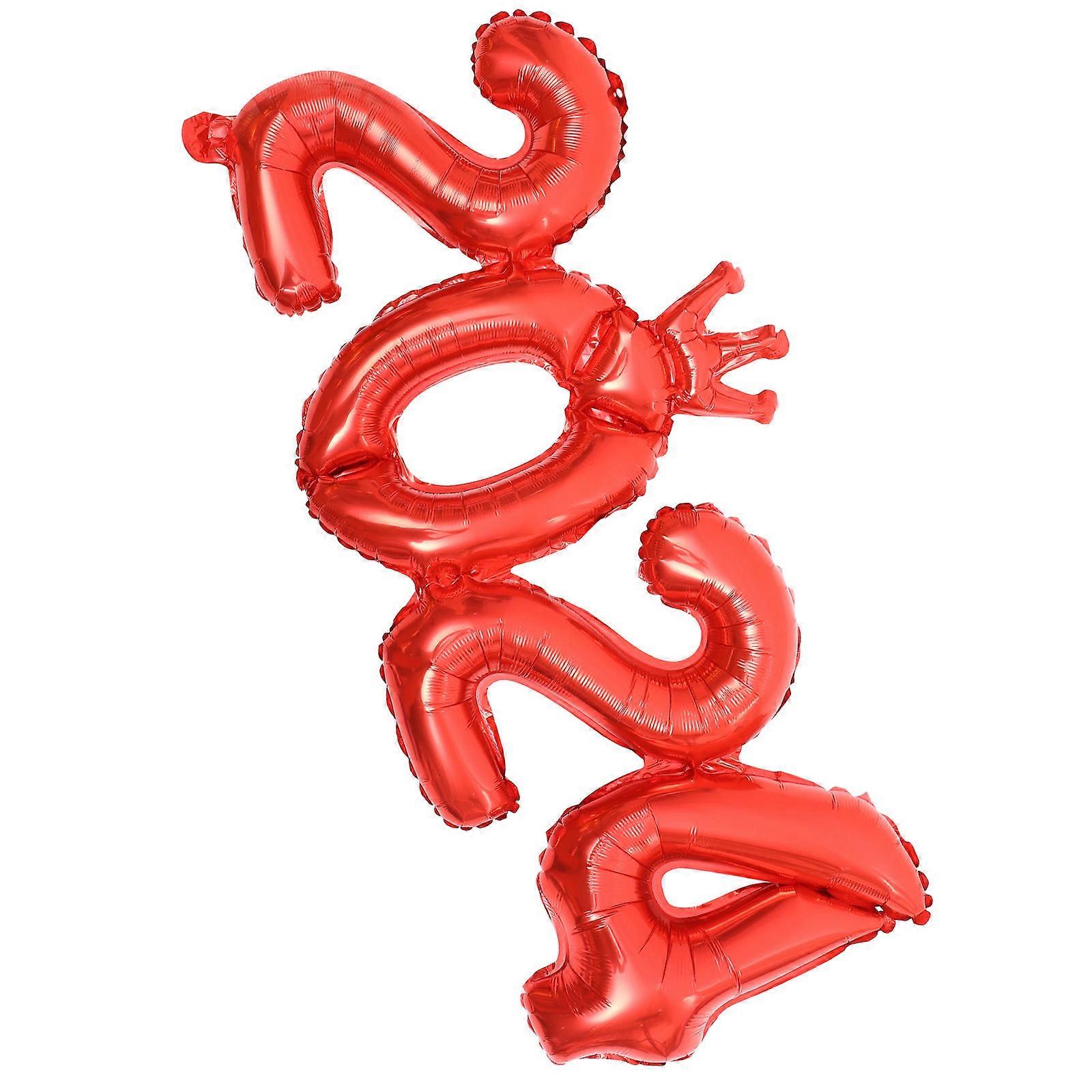 New Year Balloon Set 2024 Number Balloons Red Aluminium Foil Balloons For Families And Friends 1 Set