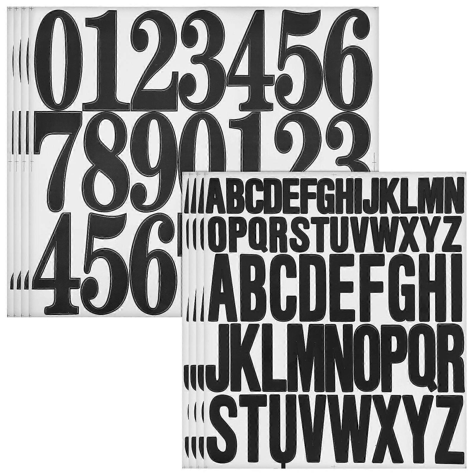 Small Letter Stickers Alphabet Stickers Categorizing Office Use Black 22.00X19.50X0.03CM 8Sheets