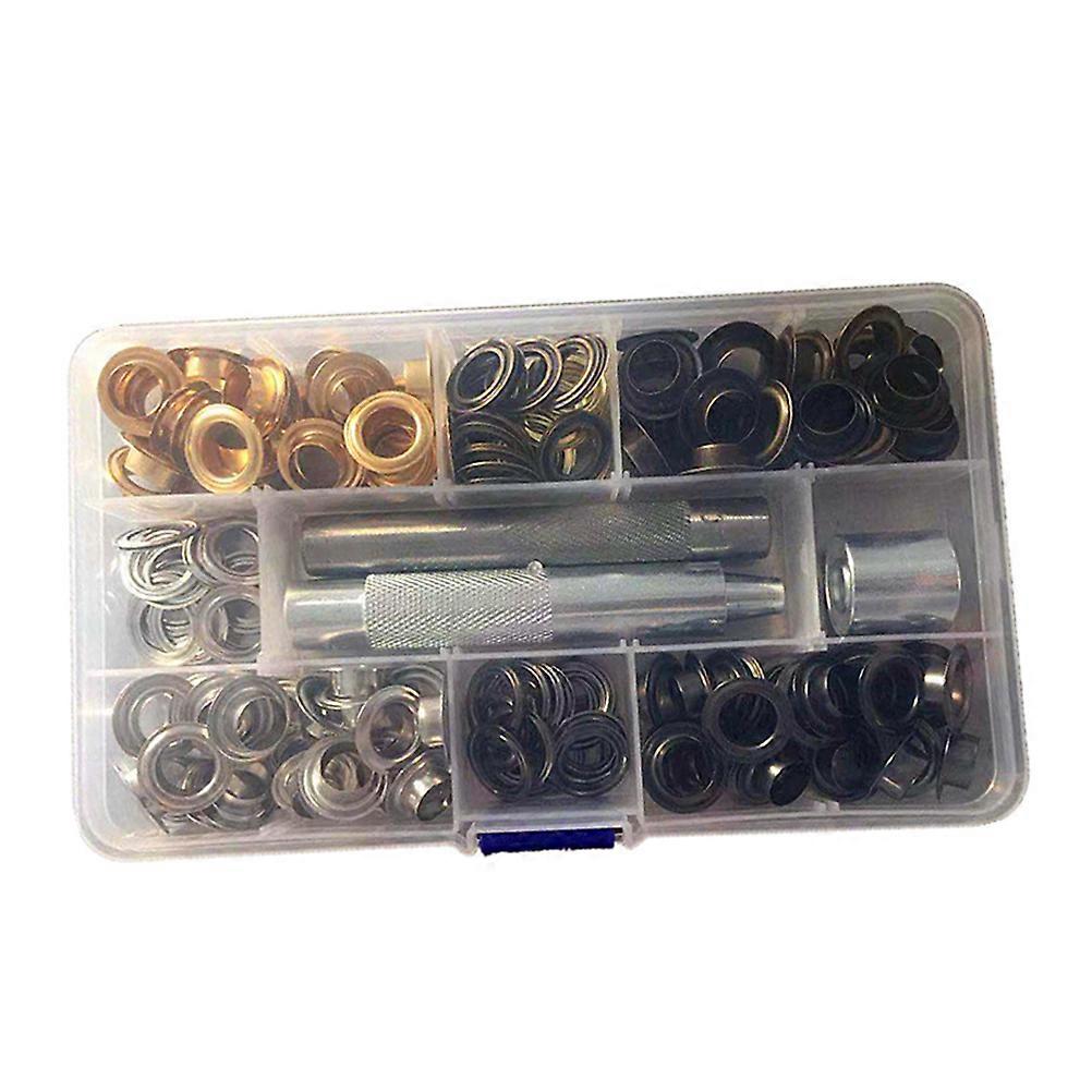 Grommet Tool Kit Eyelet Grommets Eyelets Button Install Tool For Clothes 10mm Inner Diameter Silver 25 Sets