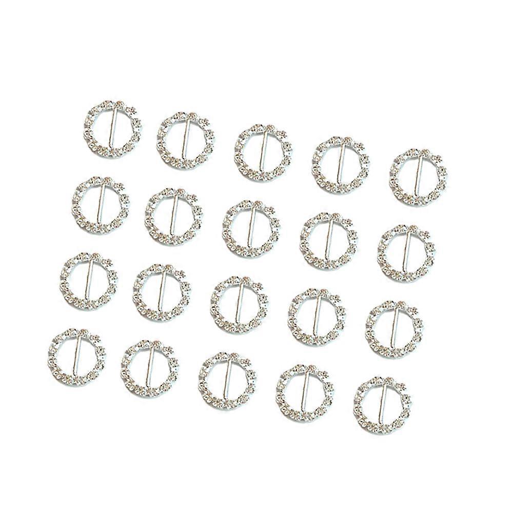 Buckles for Crafts Alloy Rhinestone Buckle Clothes Accessories Silver 1.70x1.70x0.30cm present Wrapping Decoration 20Pcs