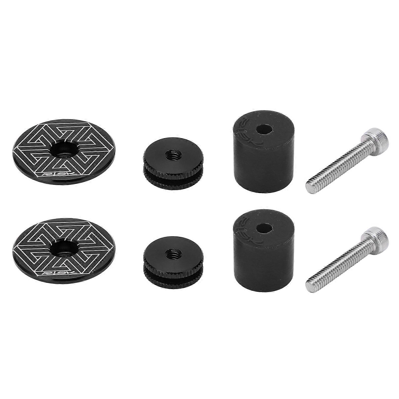 RISK 1 Pair Aluminum Alloy Bicycle Handlebar End Caps Black
