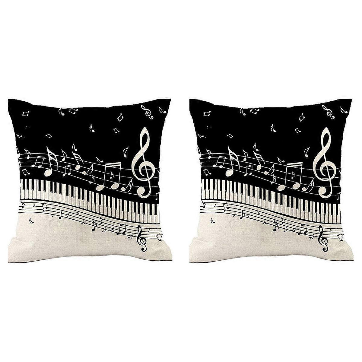 Music Note Throw Cushion Throw Pillow Cover Double Side-Design,C