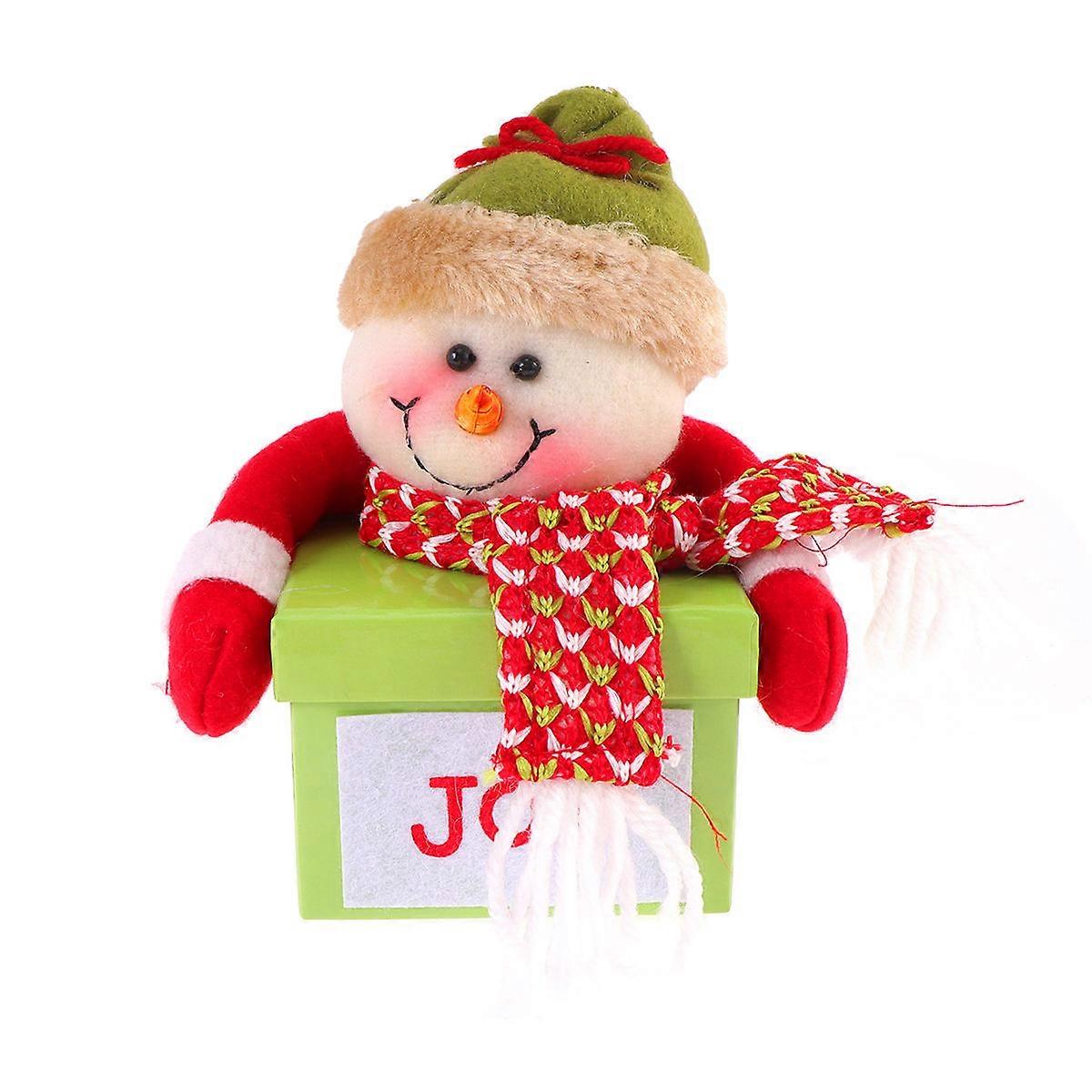 Goodie Boxes Christmas Hard Candy Containers Snowman Doll Head Design Rectangular Shape Multi Color Storage 1Pcs