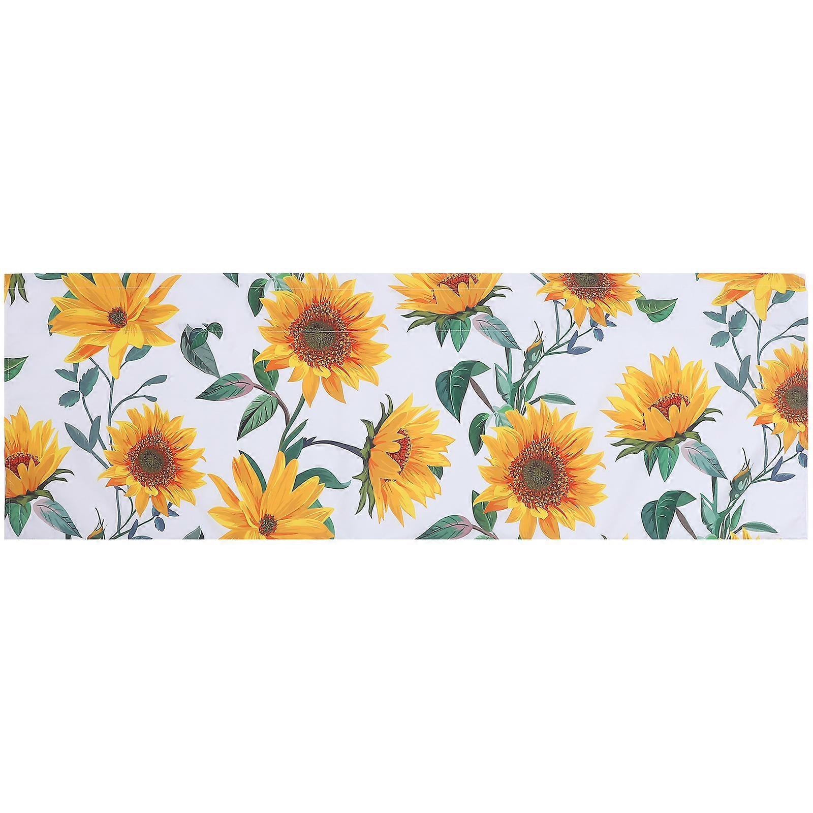 Valance Kitchen Curtains Sunflower Printing For Homeowners 137x45cm 1Set