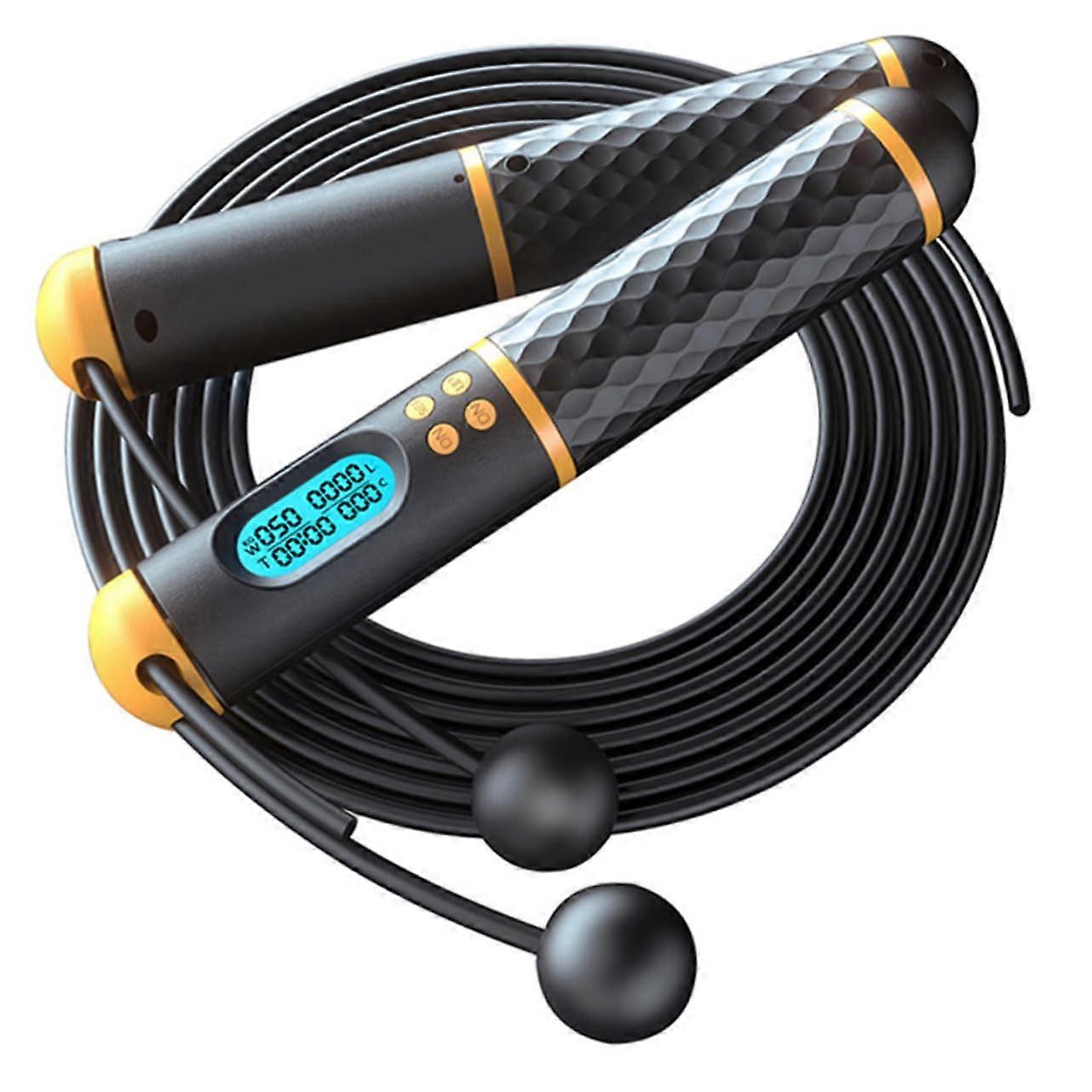 Weighted Jump Rope with Counter for Adults - Fitness Spring Rope for Workouts, Steel Wire, Adjustable Length, Heavy Duty