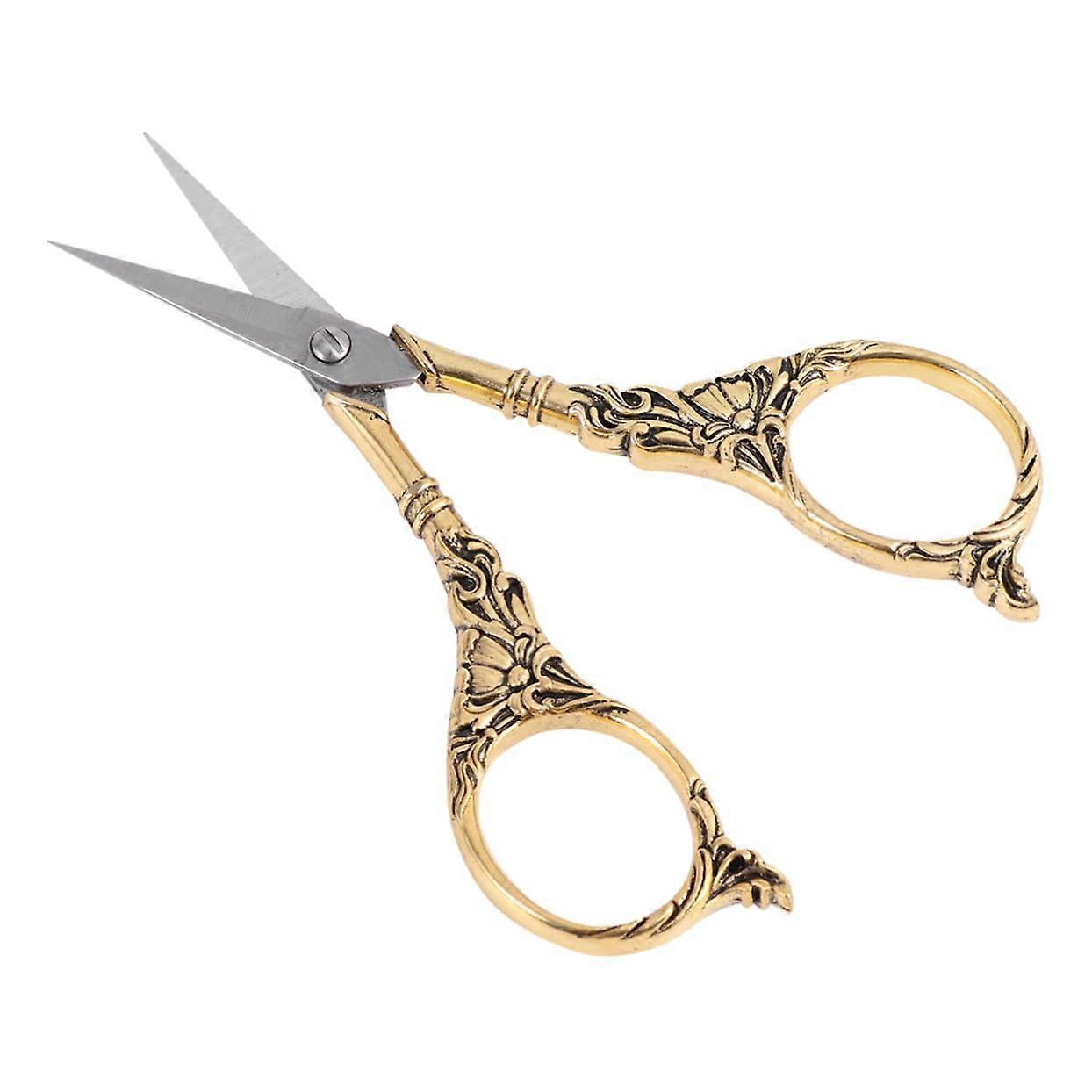 golden antique embroidery scissors for cutting fabric sewing