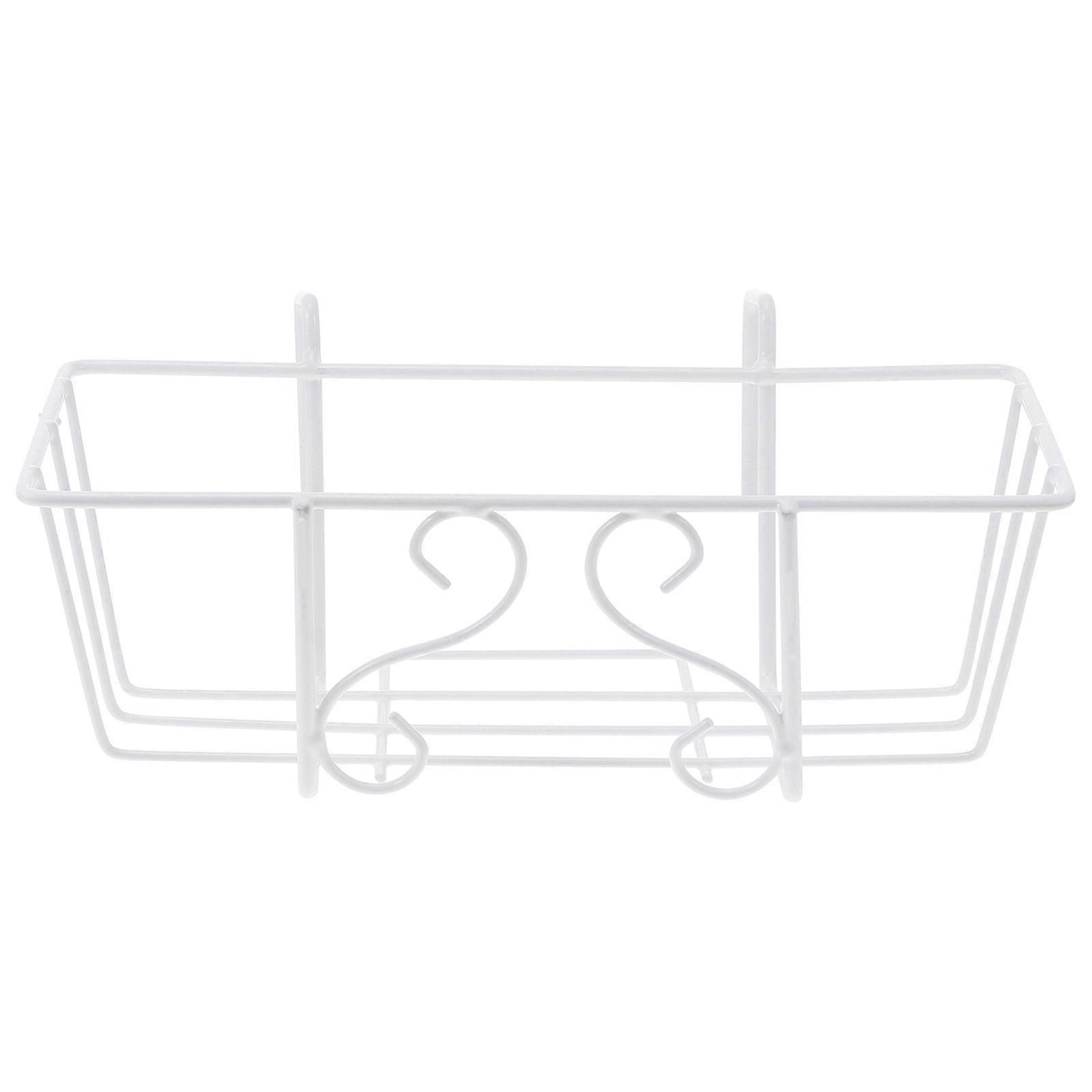 1Pc Iron Balcony Hanging Flowerpot Rack Sqaure Railing Fence Planter Holder