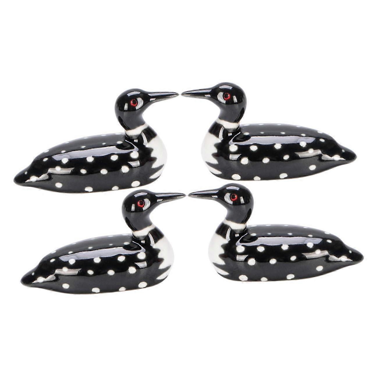 4 Piece Cute Black Ceramic Chopstick Holders for Dining Table Decoration and Kitchen Accessories
