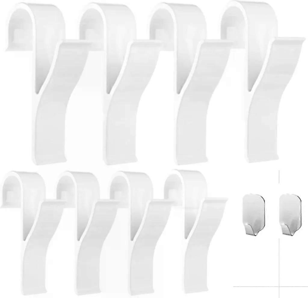 8 Mini Square Towel Hooks for Round Radiators, White