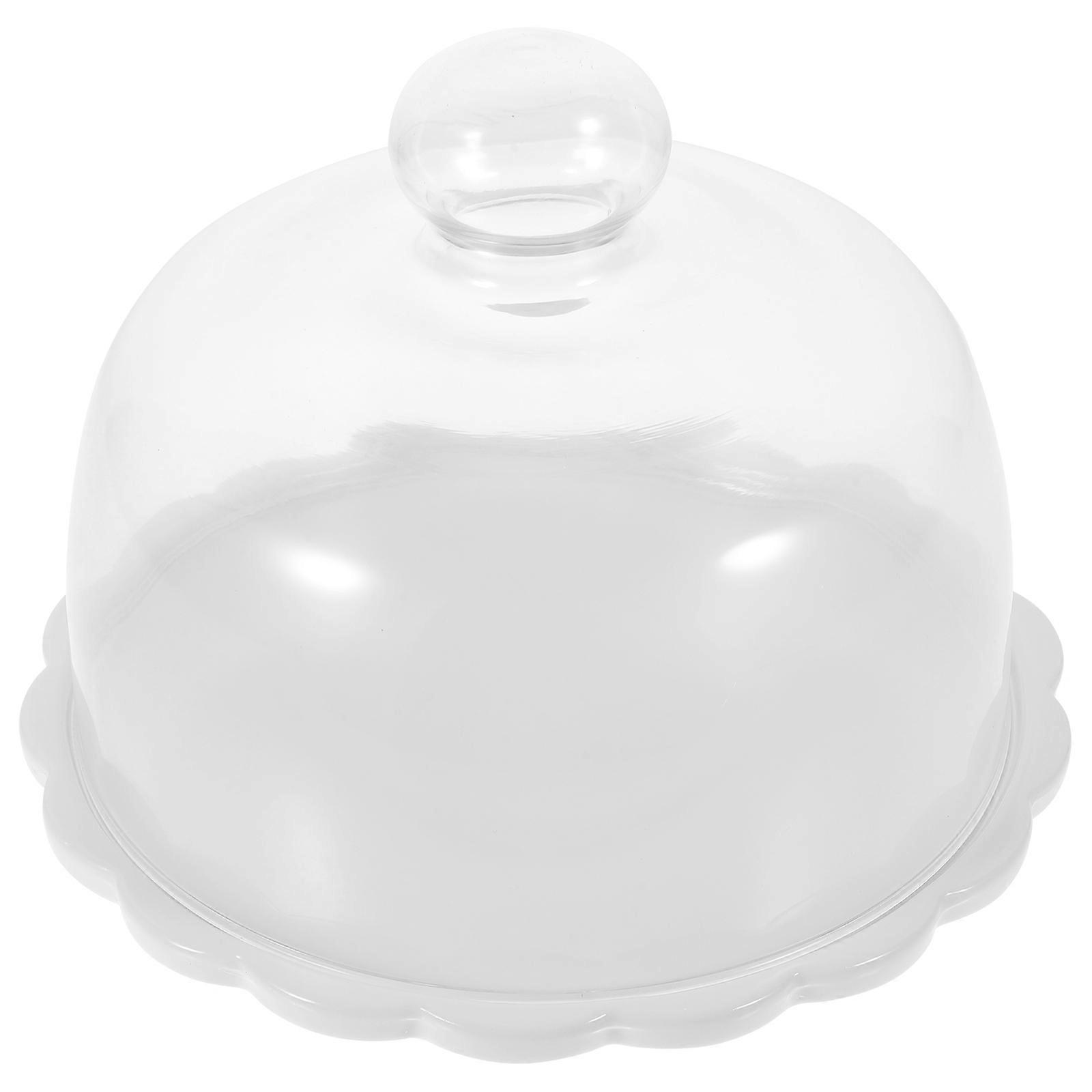Dessert Display Cover Cake Displaying Cover Sealing Function for Fruit White 20.5X15.5CM 1Pack