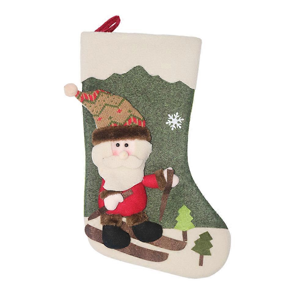 حقيبة معلقة الديكور عيد الميلاد جورب الهدية حقيبة ديكور المنزل شكل منسوجات 1 قطعة