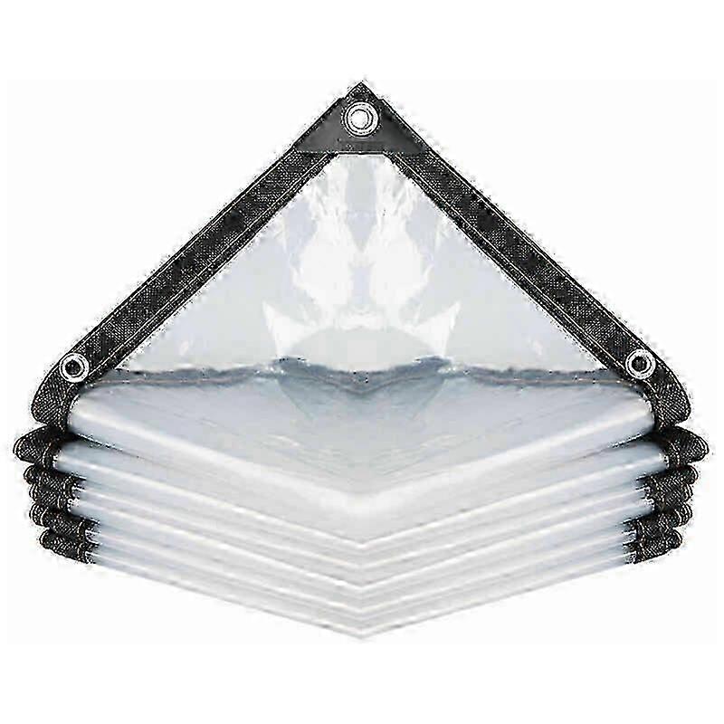 Heavy Duty Clear Poly Tarp with Reinforced Corners & Rust-Proof Grommets