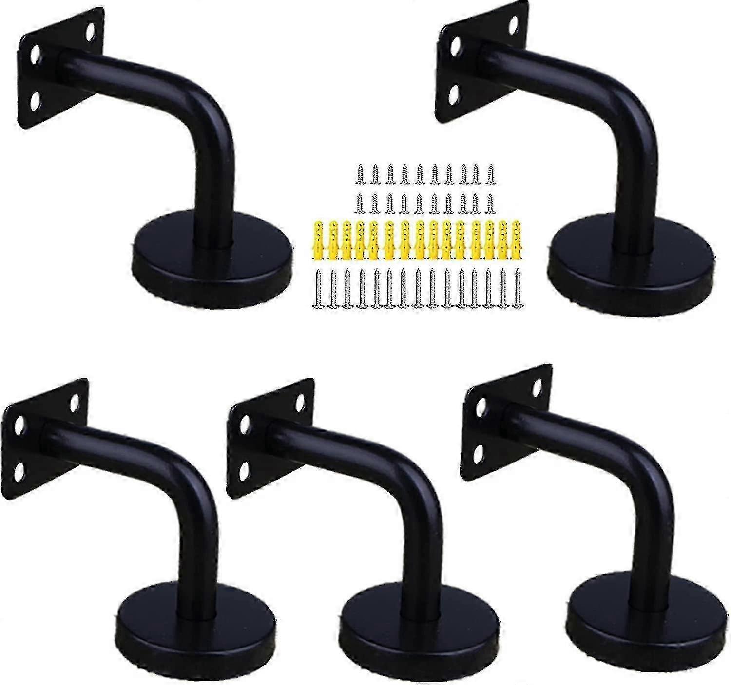 تصميمات جديدة 5 وحدات دعم للدرابزين ، حامل درابزين باللون الأسود ، حامل درابزين مصنوع من الفولاذ المقاوم للصدأ ، ملحقات حامل الحائط 60x80 مم