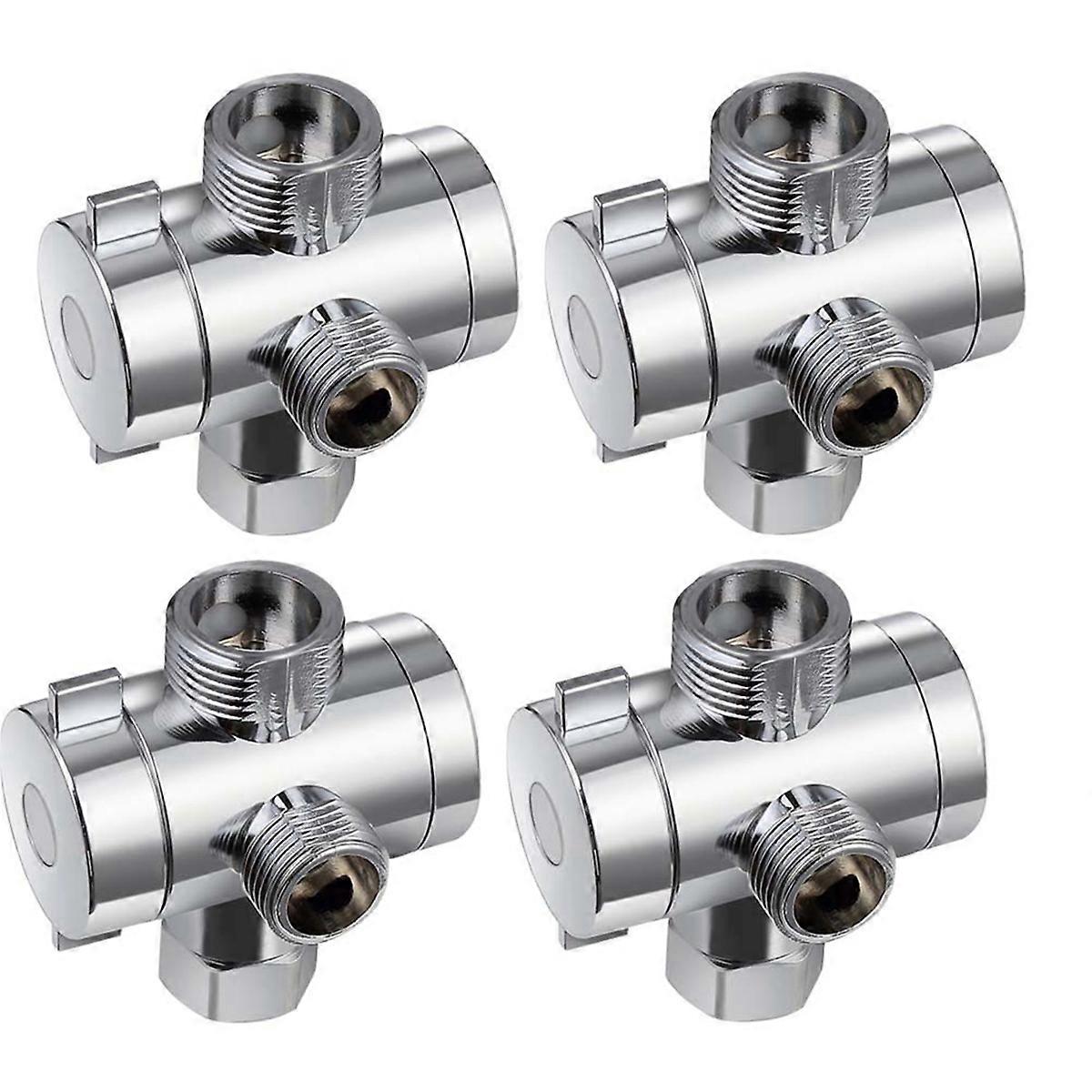 ABS Chrome 3 Way Diverter Hose Fitting T Shape Adapter Connector
