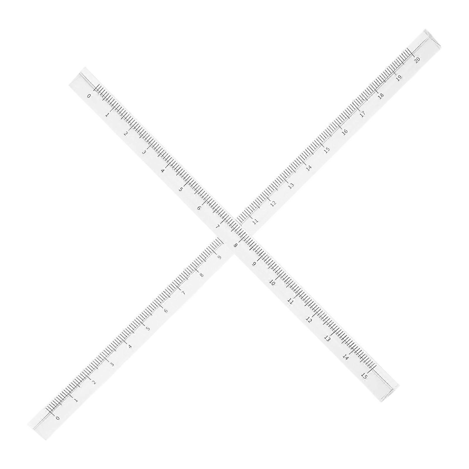 Office Measuring Supply Clear Plastic Ruler Triangle Architectural Scale Ruler For Students Metric Ruler 2Pcs