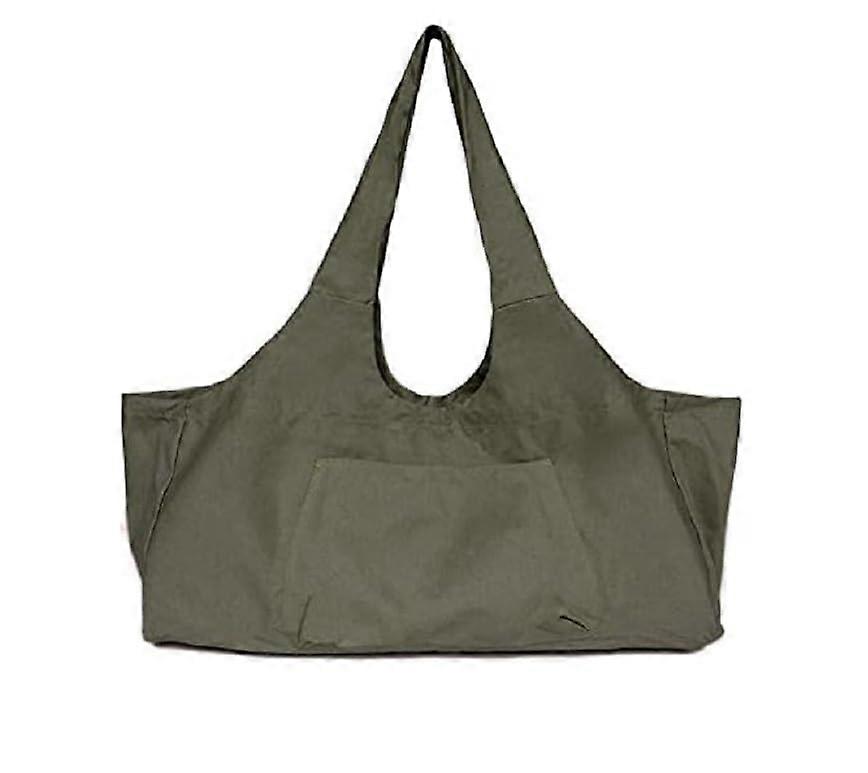 Large bag for yoga mat, multipurpose carry bag, large open zippered pocket, fits most sizes, green
