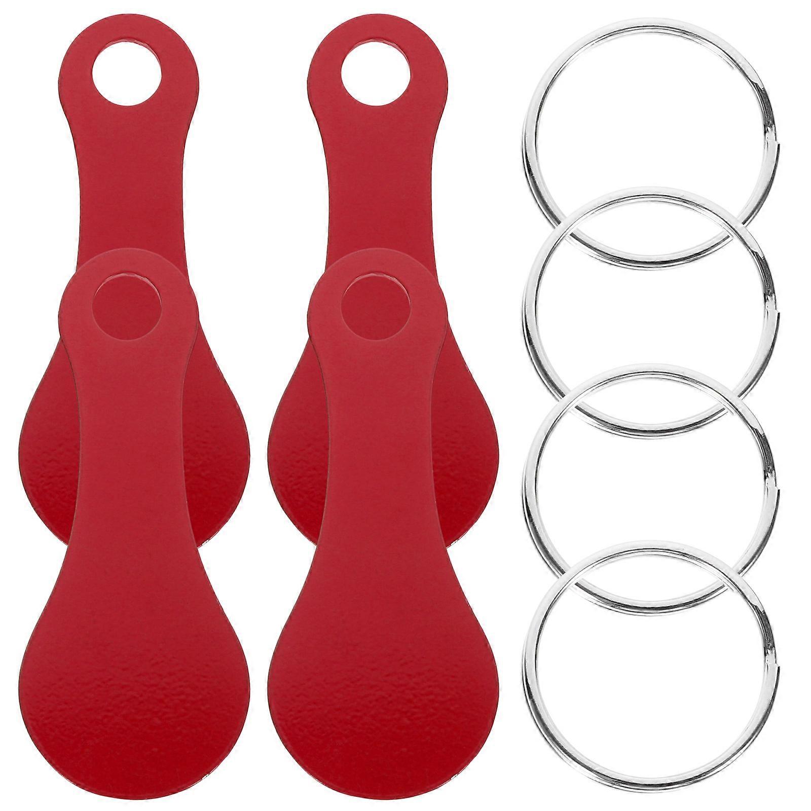 Trolley Tokens Keychain Ornament Shopping Cart Users 4Pcs 7.80X2.30X0.20CM