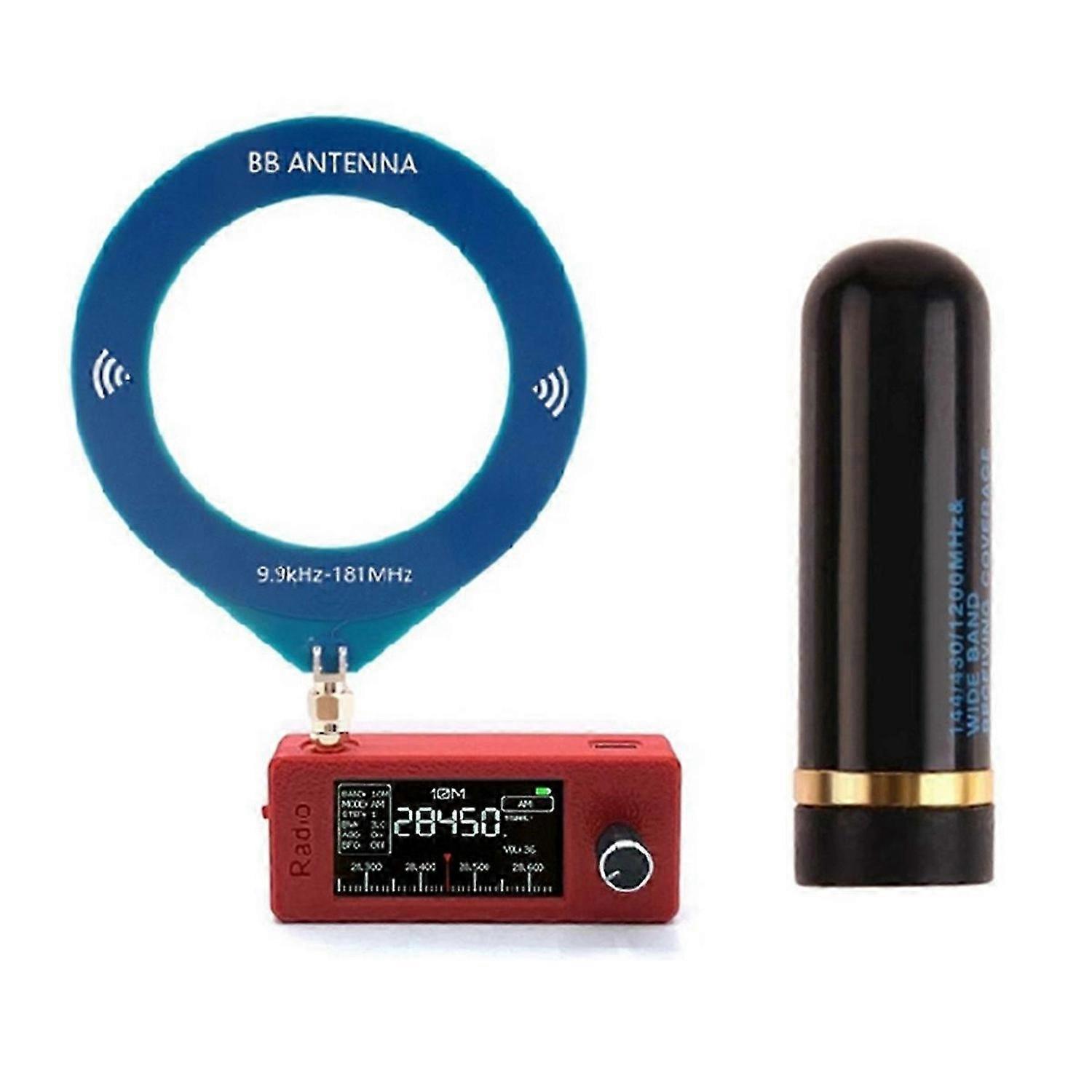 Portable 1.9inch IPS Screen Pocket Radio with Antenna All Band Radio Receiver HF SW MW VHF 0.5khz-18