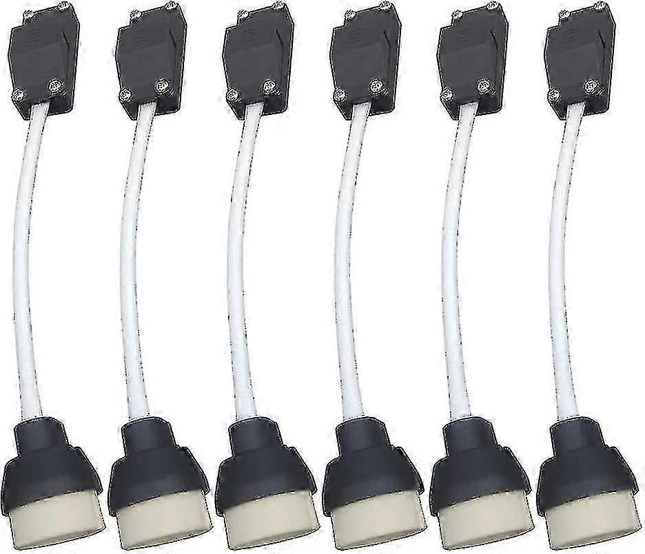 (6 Pack) Gu10 Lamp Holder Ceramic Base And Terminal Block/bridge With Cable And Insulation Sleeve - Bulb Socket Connector Adaptor  SZRH A-S