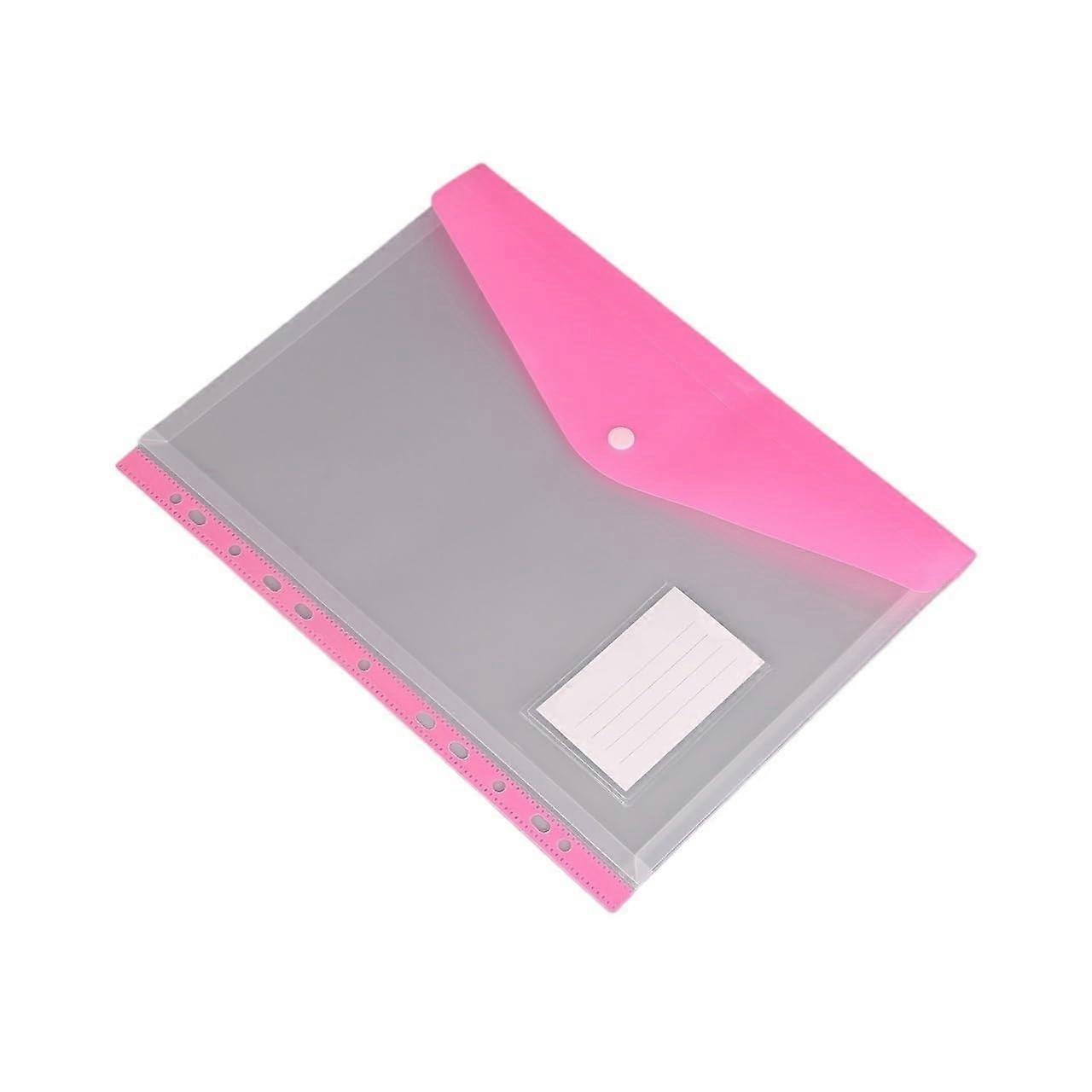 File folders, versatile, transparent, document storage, matte, paper pocket, folder for office, home, plastic folder (pink) rose