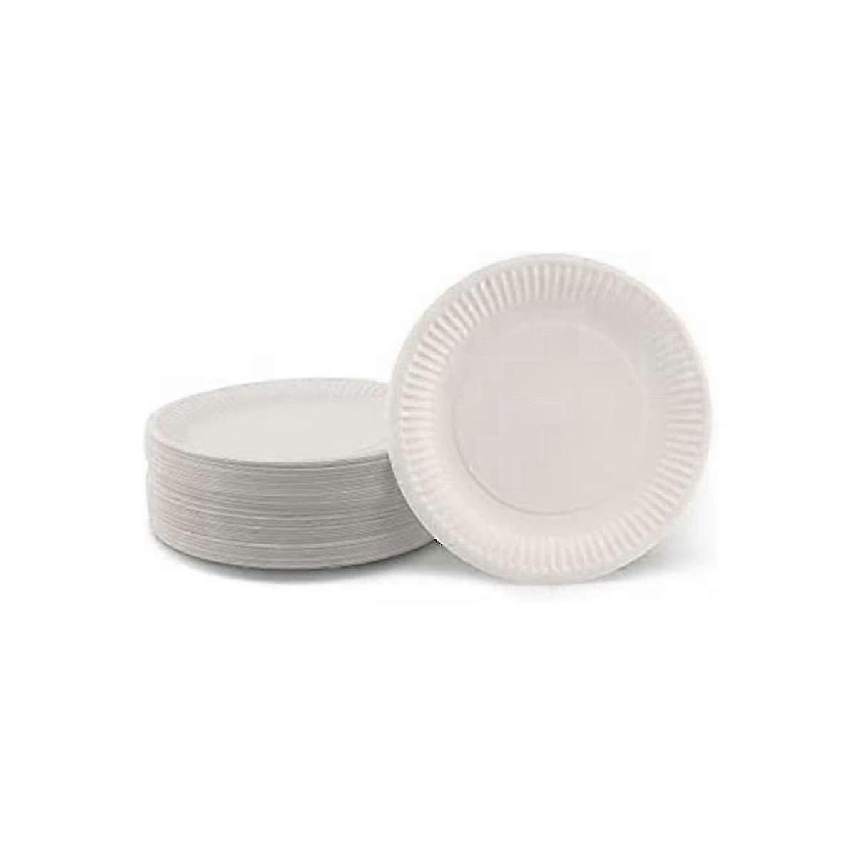 Biodegradable Disposable White Plates 200 Pack 18cm