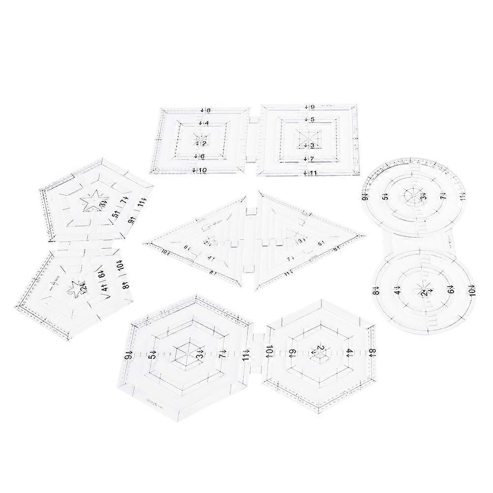 2025 Latest Model  5Pcs PatchWork Ruler Set DIY Manual Double Round Pentagon