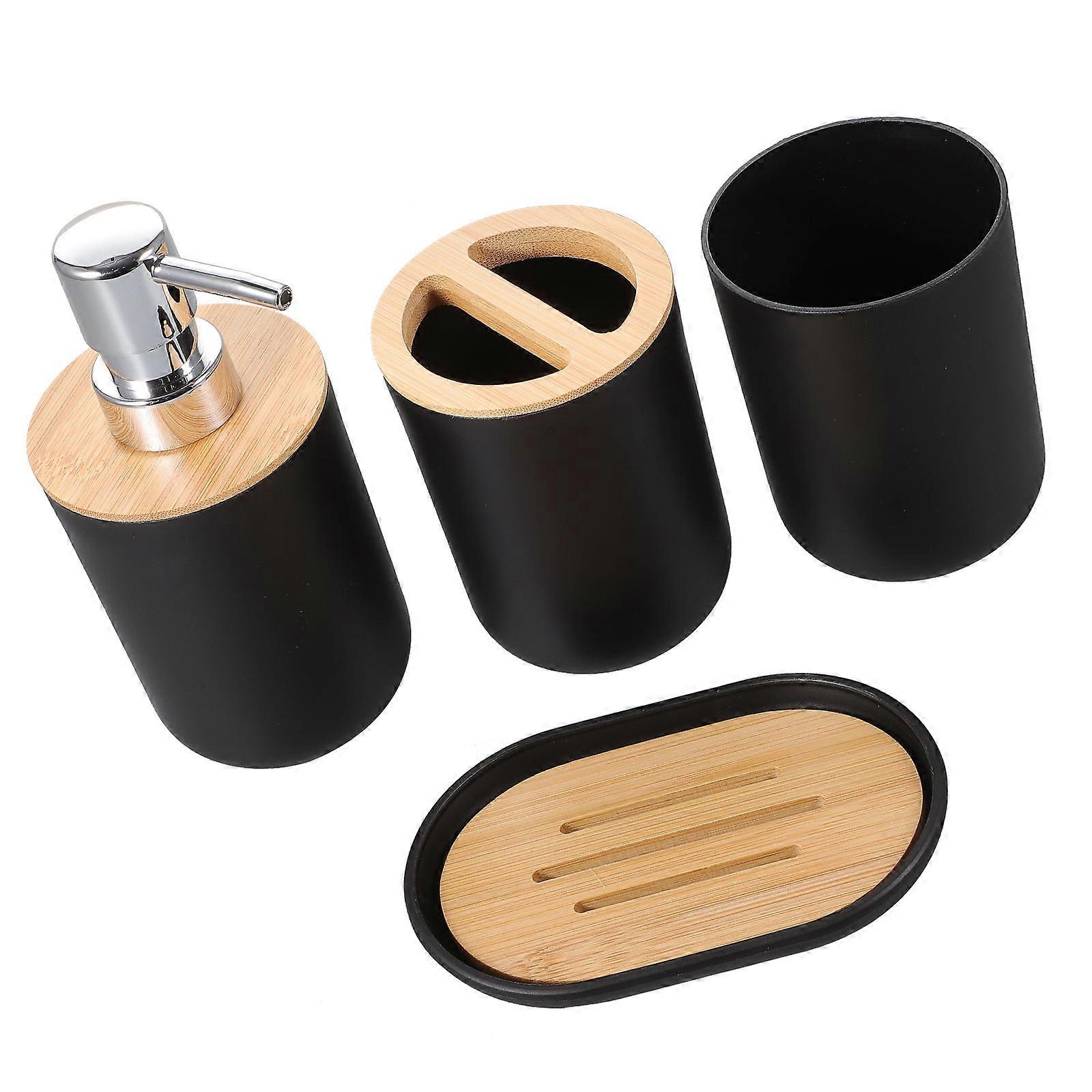 Bathroom Set Bath Accessory Square Plastic Storage Dispensing Holding 1Set