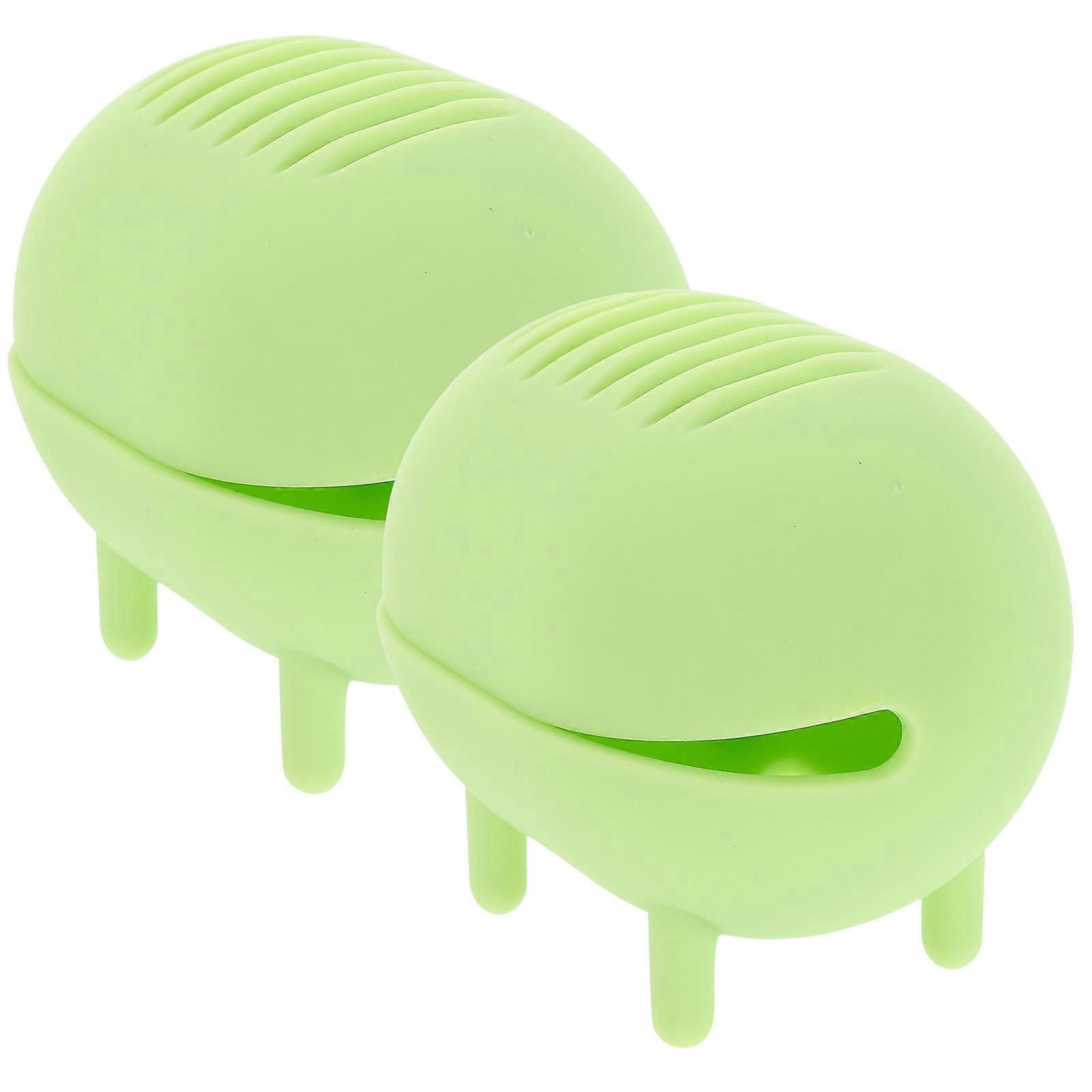Silicone Powder Puff Box Egg-Shaped Makeup Sponge Container Daily Use Dust-Proof Moisture-Proof 2Pcs
