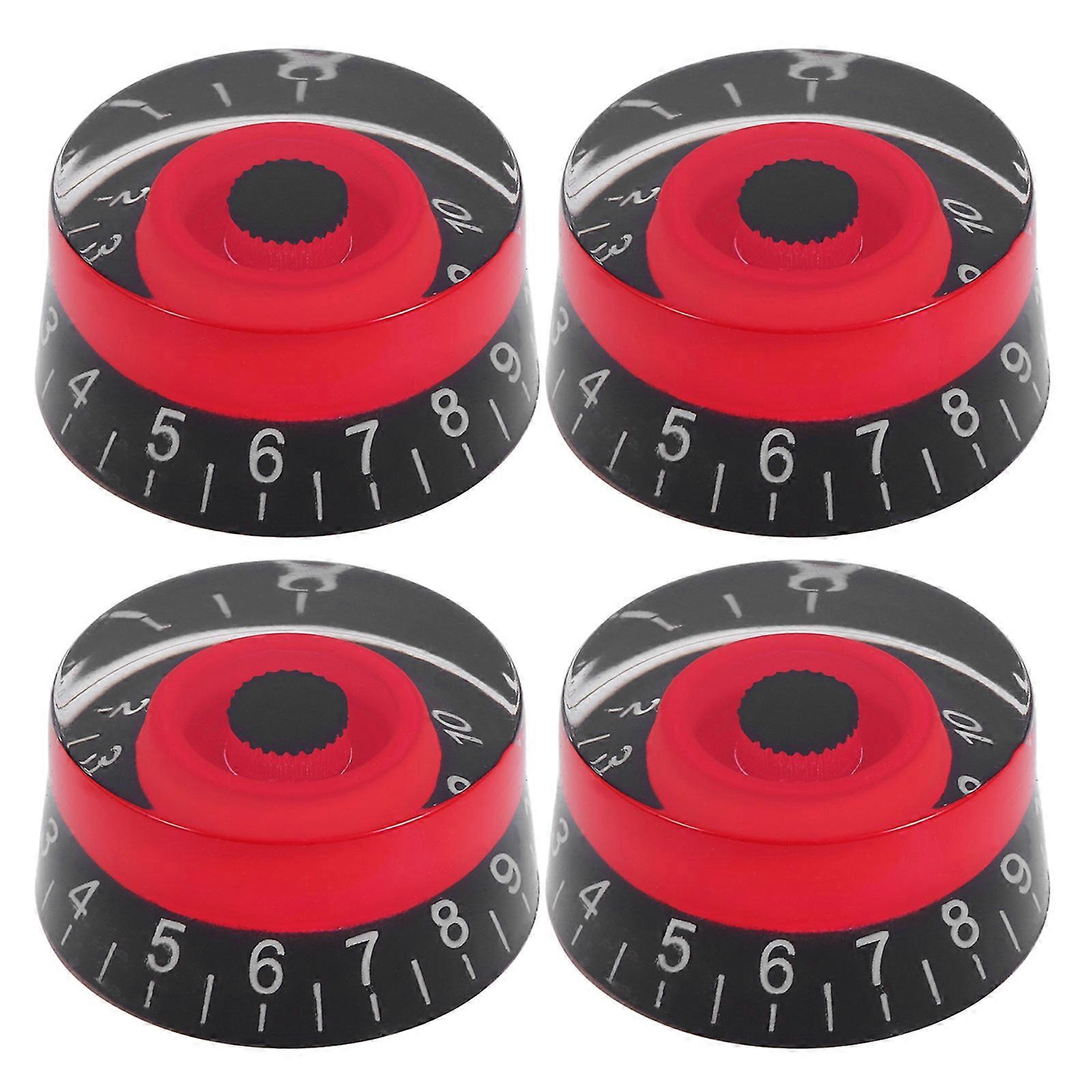 Electric Guitar Control Knobs Gd17a Acrylic Cylindrical Shape For Guitar Bass Amplifier 4Pcs