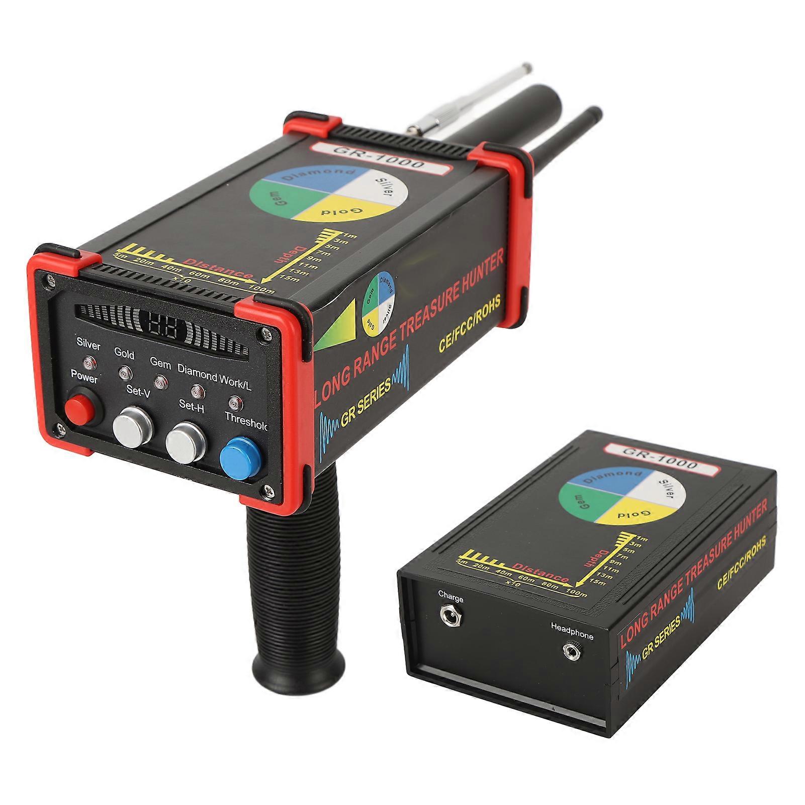 ハンドヘルド長距離金属金探知機433MHz最大宝翡翠石ファインダースキャナー