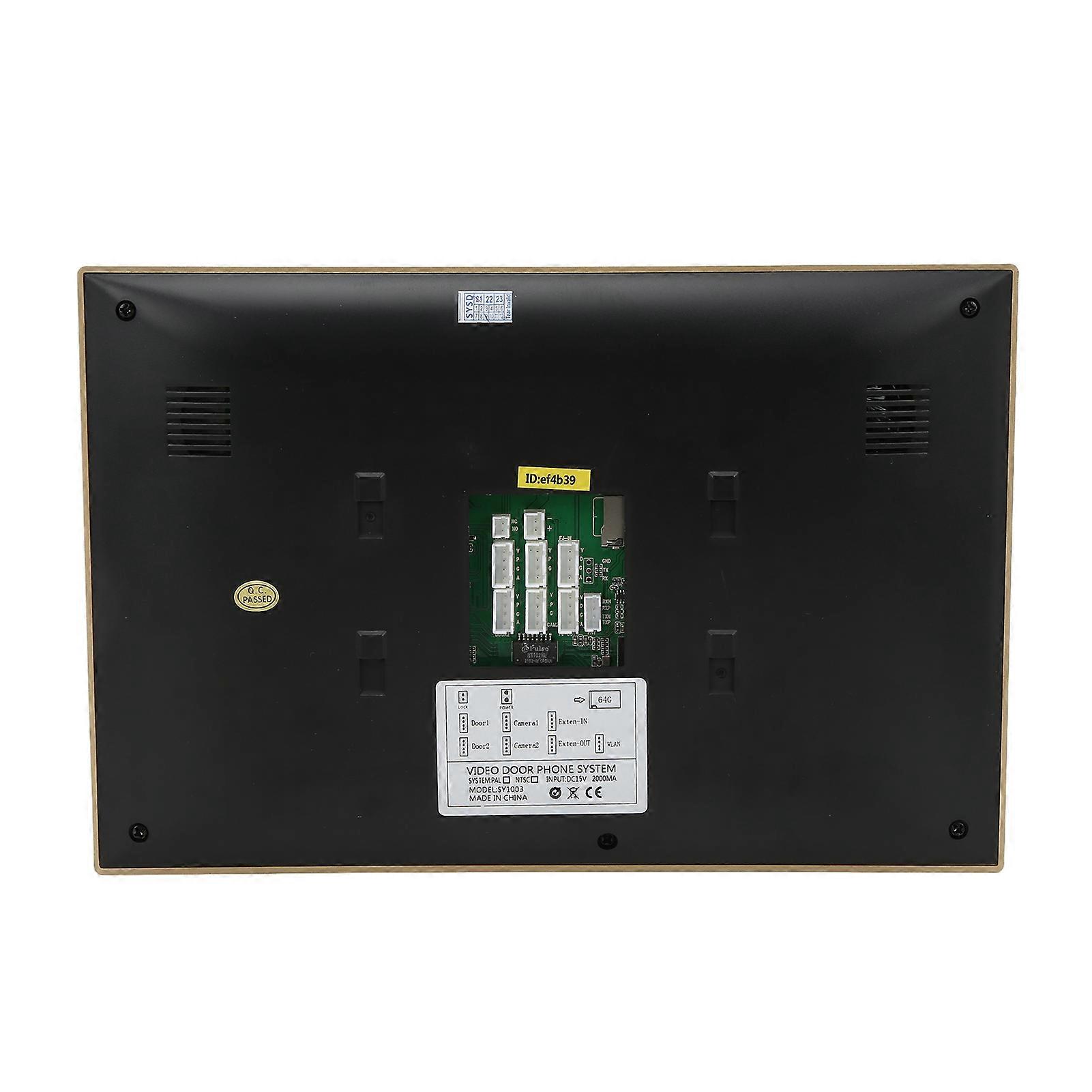 10in Wifi Video Doorbell 1080P 2 Monitors Night Vision Wired Motion Detection 2 Way o for Tuya 100‑240VUS Plug