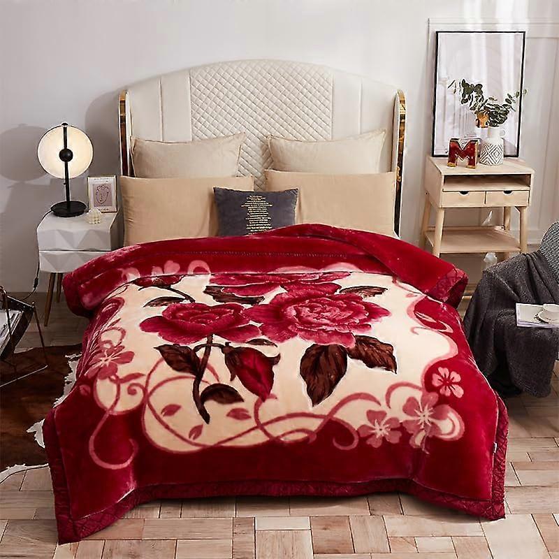 Korean Mink Blanket, Flannel Blanket for Twin Size, Soft, Heavy, 2Ply Reversible, 79x91cm
