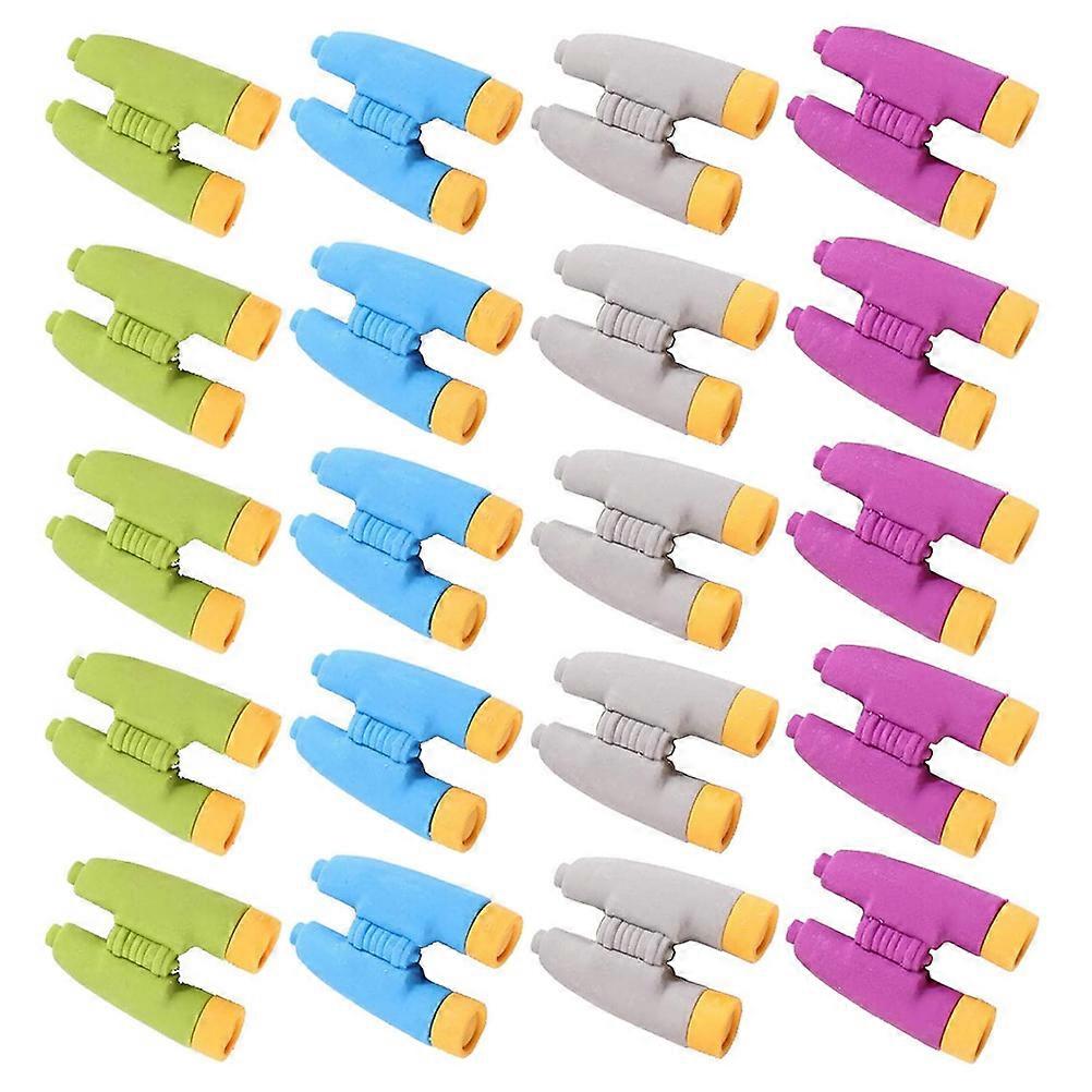 Cute Pencil Top Erasers 3D Shape TPR Material Practical Functions Office Use 24Pcs