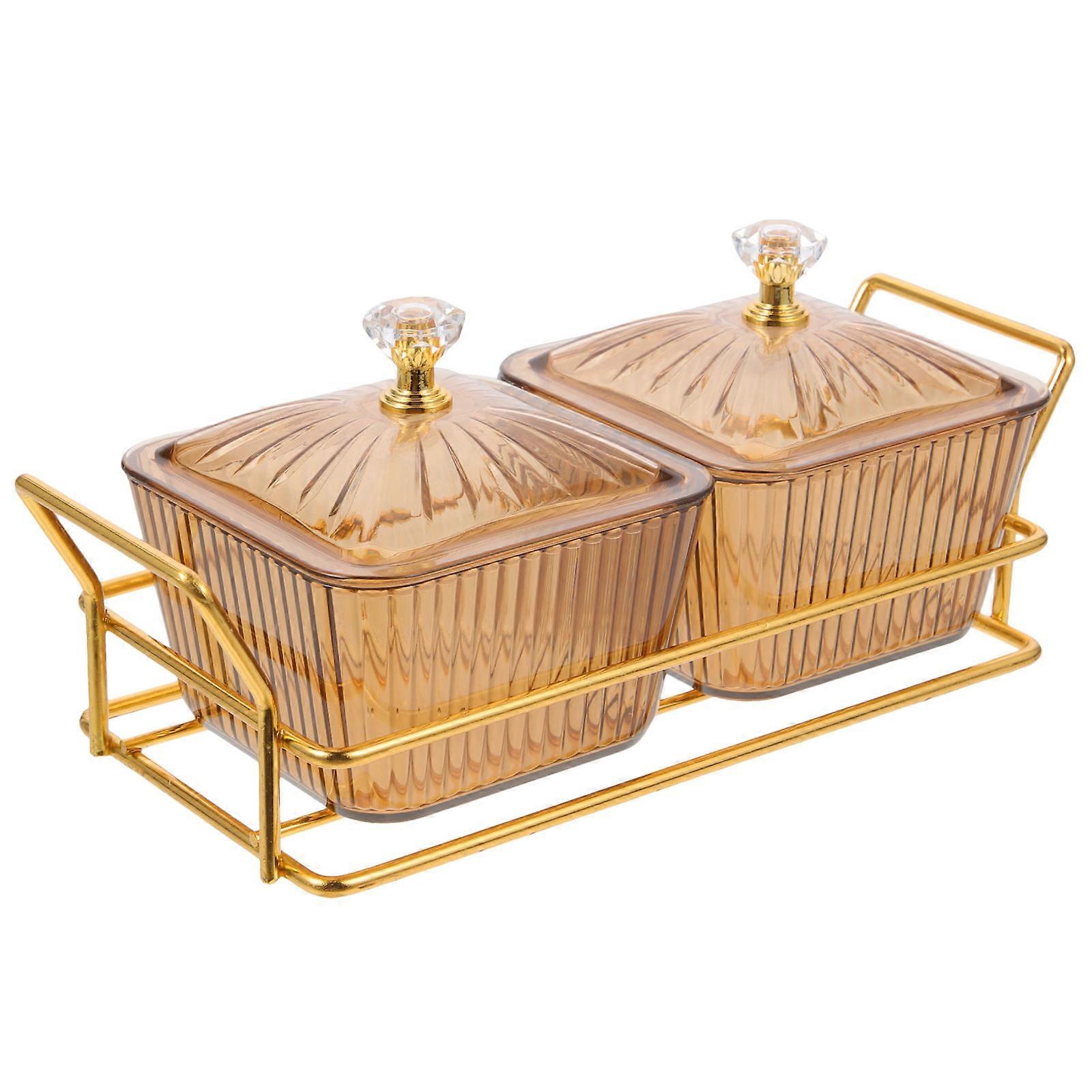 Dip Serving Platter Snacks Dish For Party Wedding Rectangular Iron Modern Style 1Set
