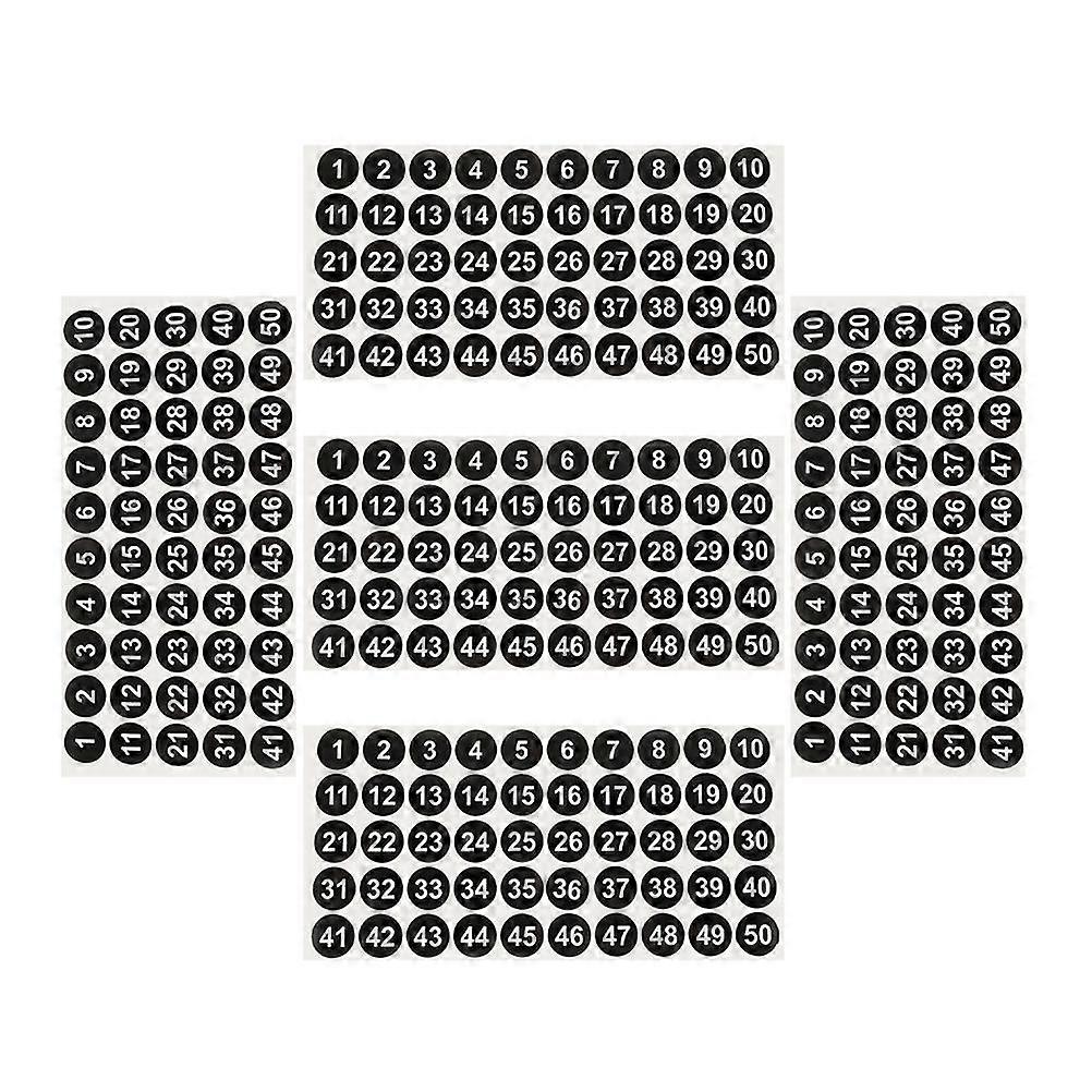 5 Sheets Number Stickers Number Label Stickers Number Stickers Clothes Number Stickers