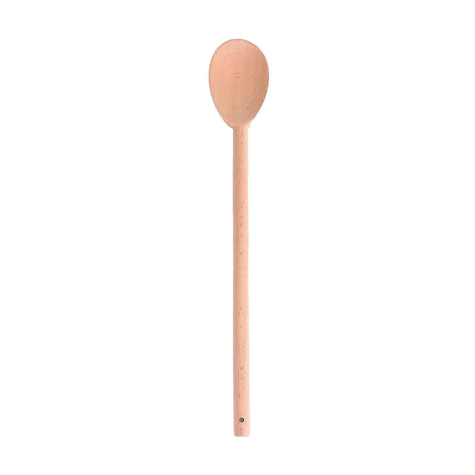 Wood Mixing Spoon Multi Function Long Handle Household Spoon 1Pc Khaki 35X5.5CM For Baking